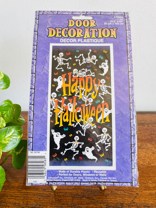 Vintage Deadstock Amscan Durable Plastic Happy Halloween Door, Window or Wall Decoration - Made in Taiwan