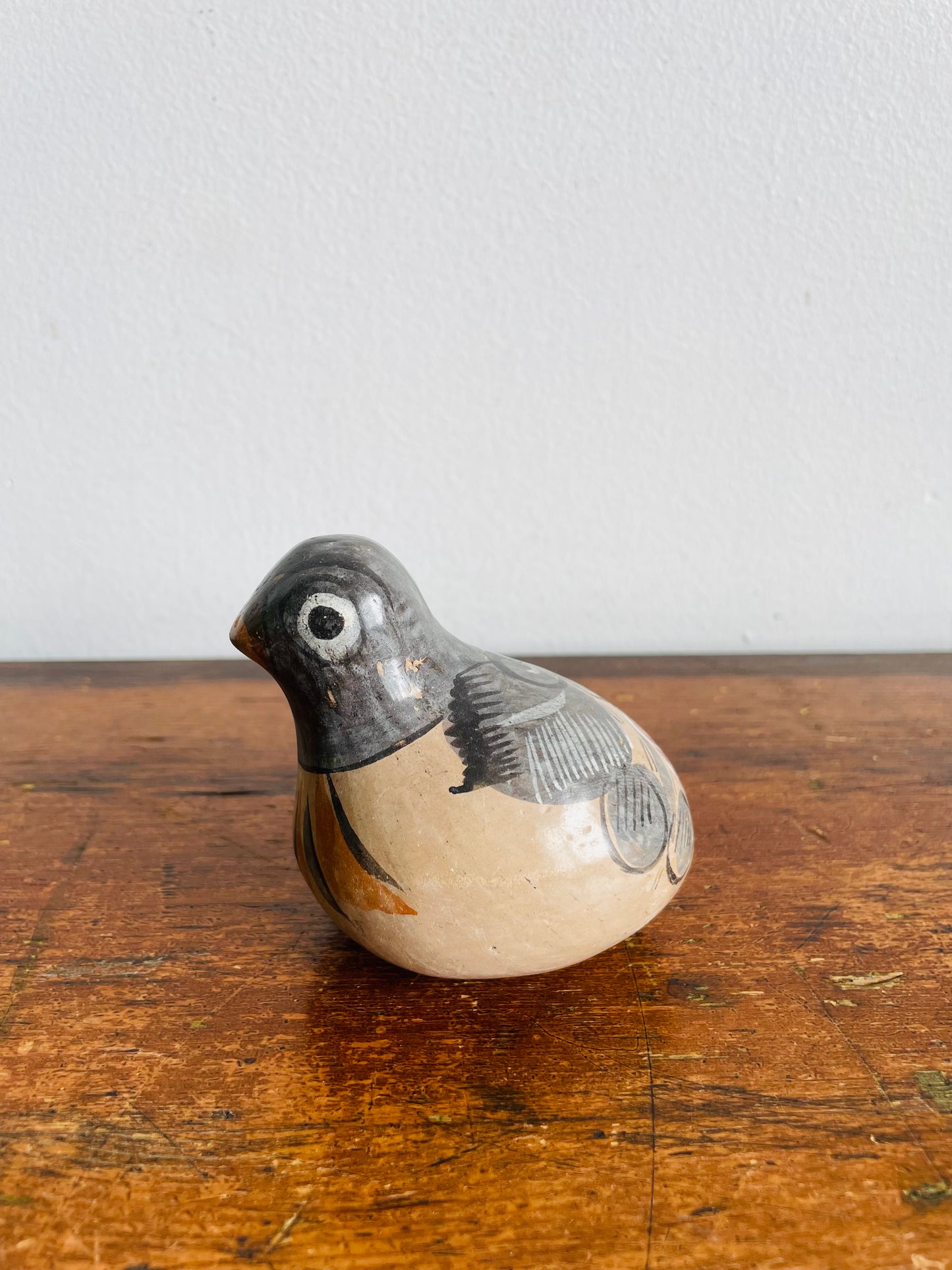 Vintage Mexican Tonala Pottery Bird Figurine