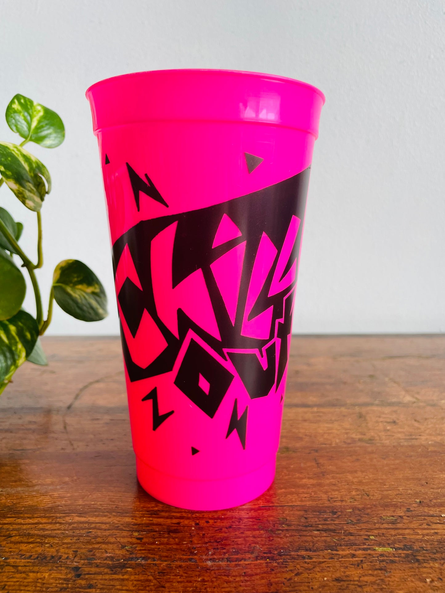 Vintage 1990s Frozen Coke Collectibles CHILL OUT Hot Pink Plastic Drink Tumbler Cup - Made in Canada
