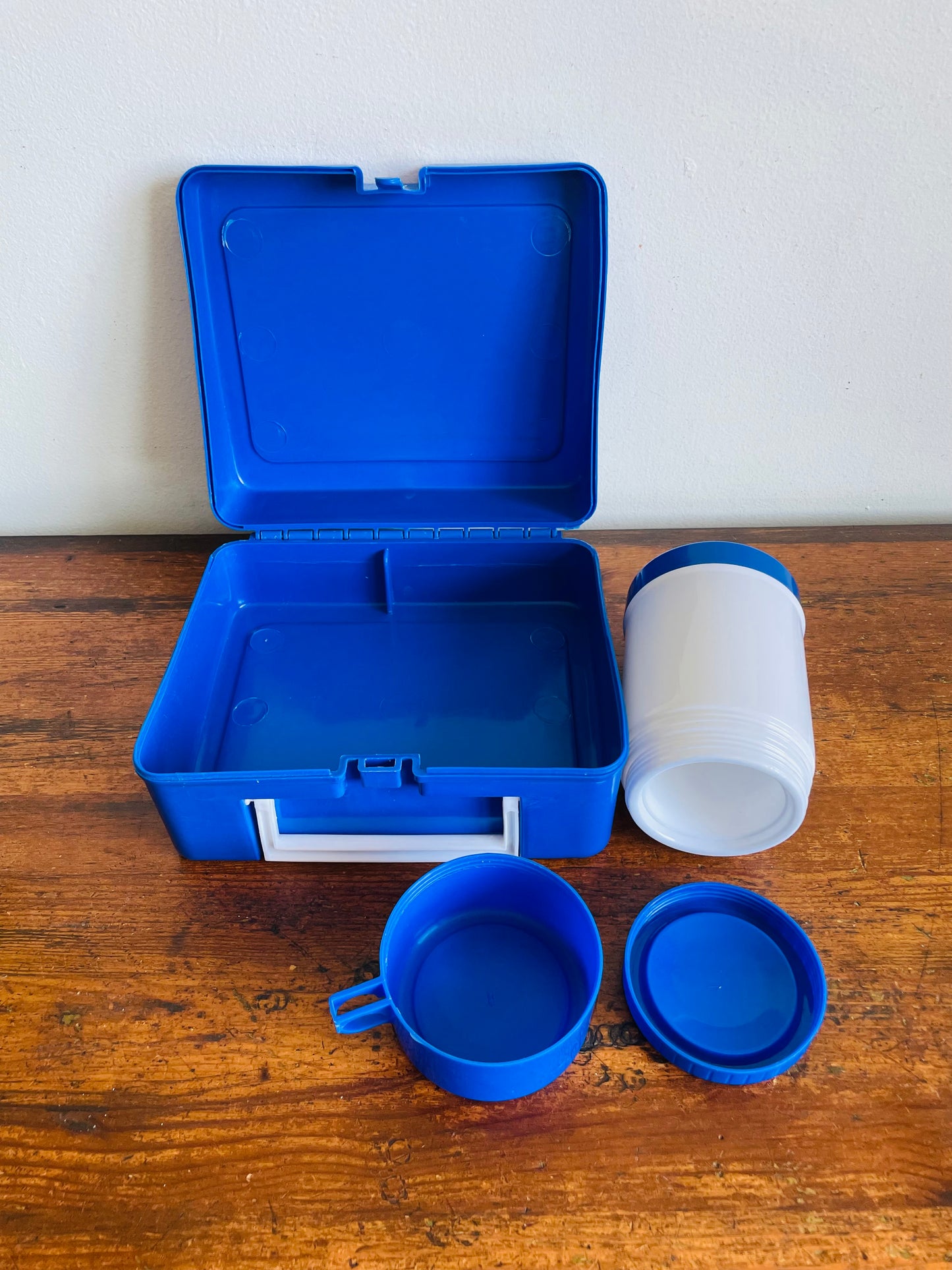Vintage 1990s Promotional Toronto Blue Jays Baseball Plastic Lunch Box & Thermos - Neilson Dairy, Schneiders & Loblaws - Set of 2 Pieces