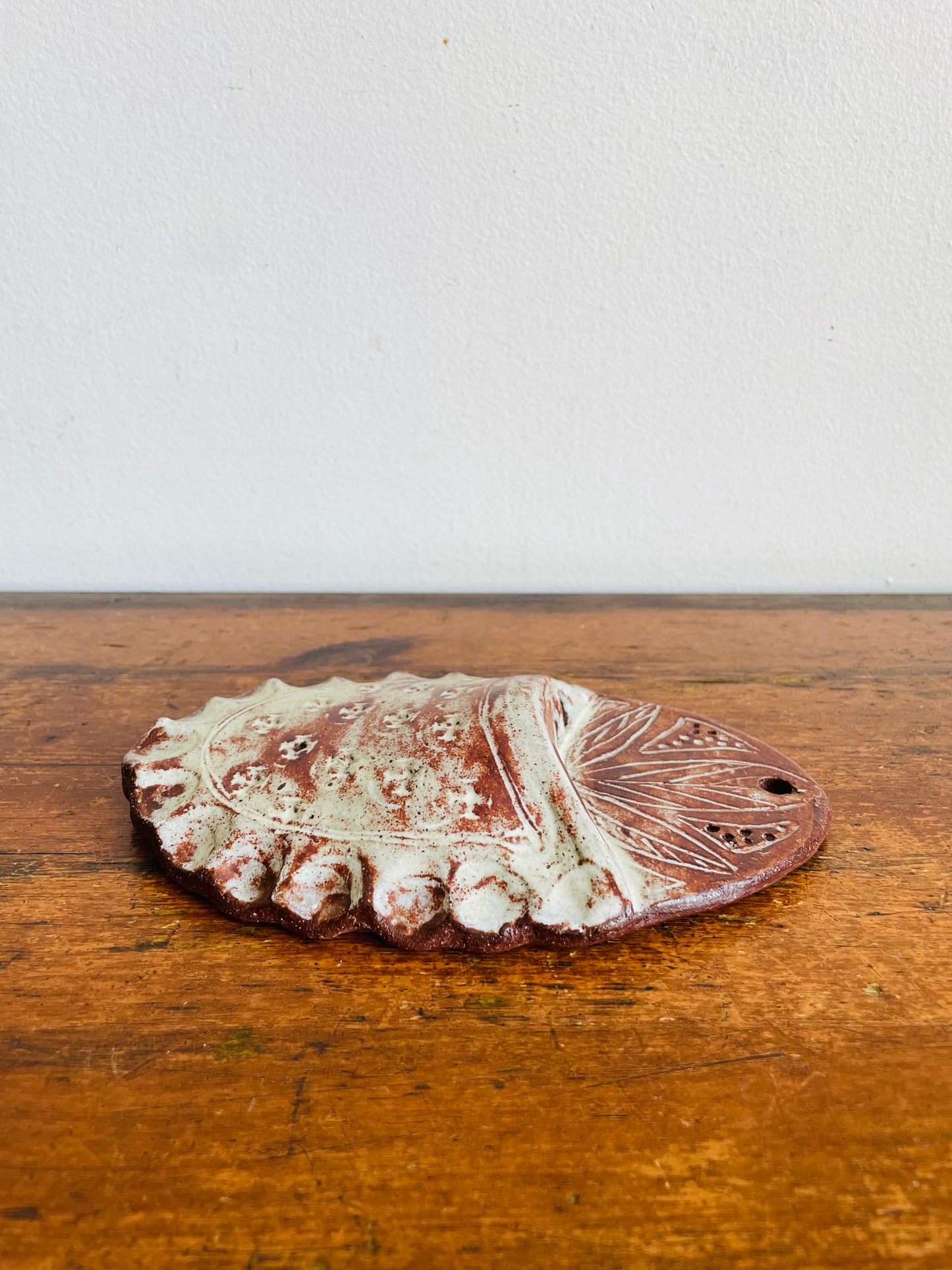 Vintage Studio Art Pottery Hanging Wall Pocket Vase