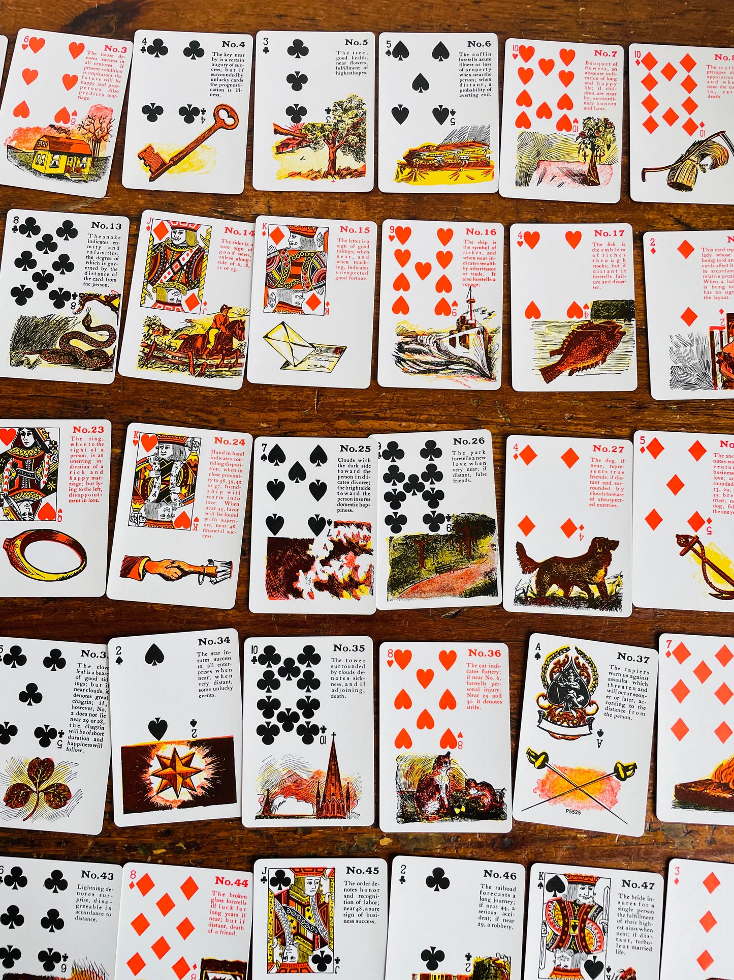 Vintage Gypsy Witch Fortune Telling Playing Cards with Instructions