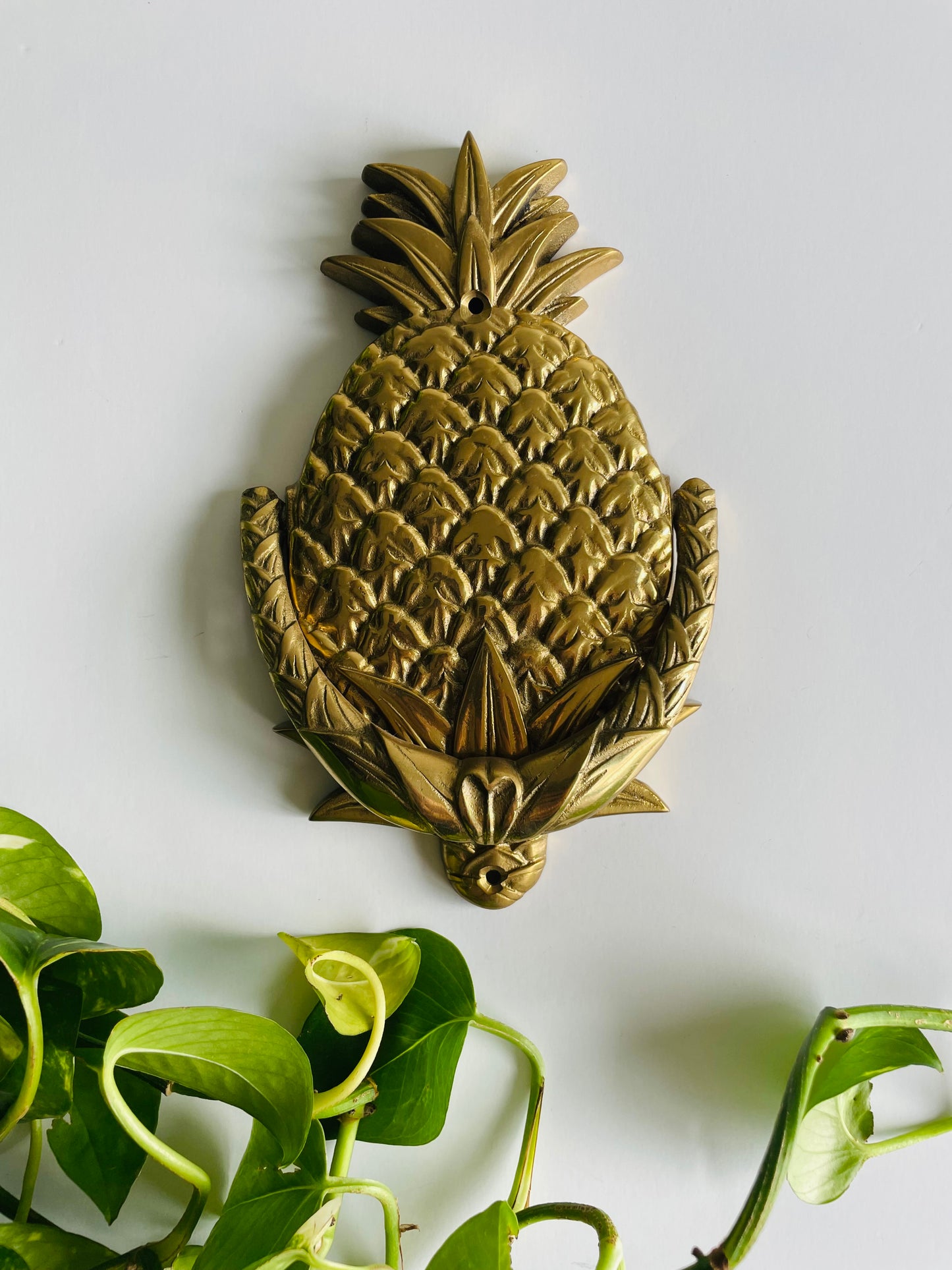 Heavy Brass Pineapple Door Knocker - Granberry Unlimited - Made in Taiwan