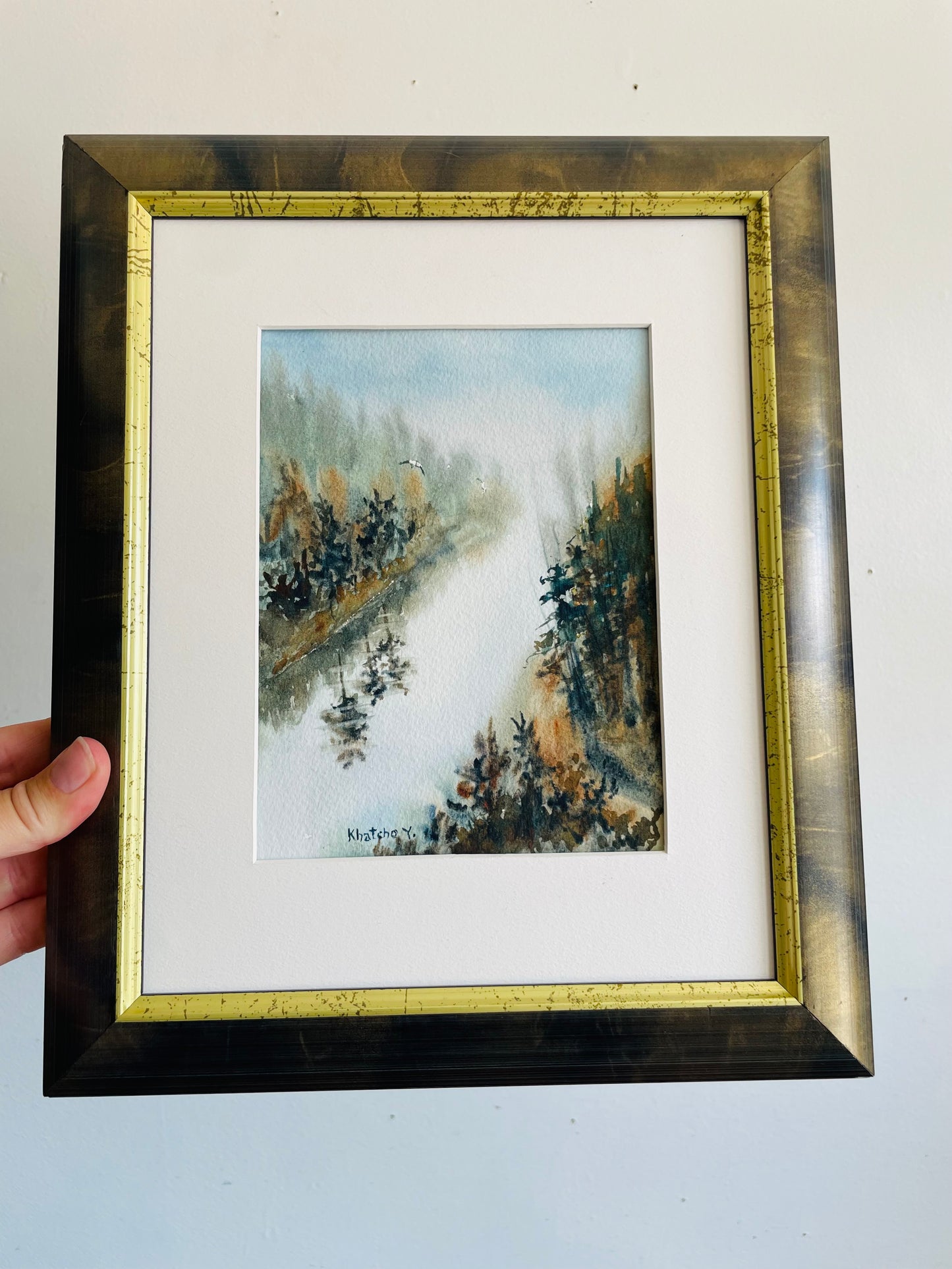 2012 Original Art Watercolour Painting of Eagle Canyon in Thunder Bay Ontario by Artist Khatcho Yazedjian