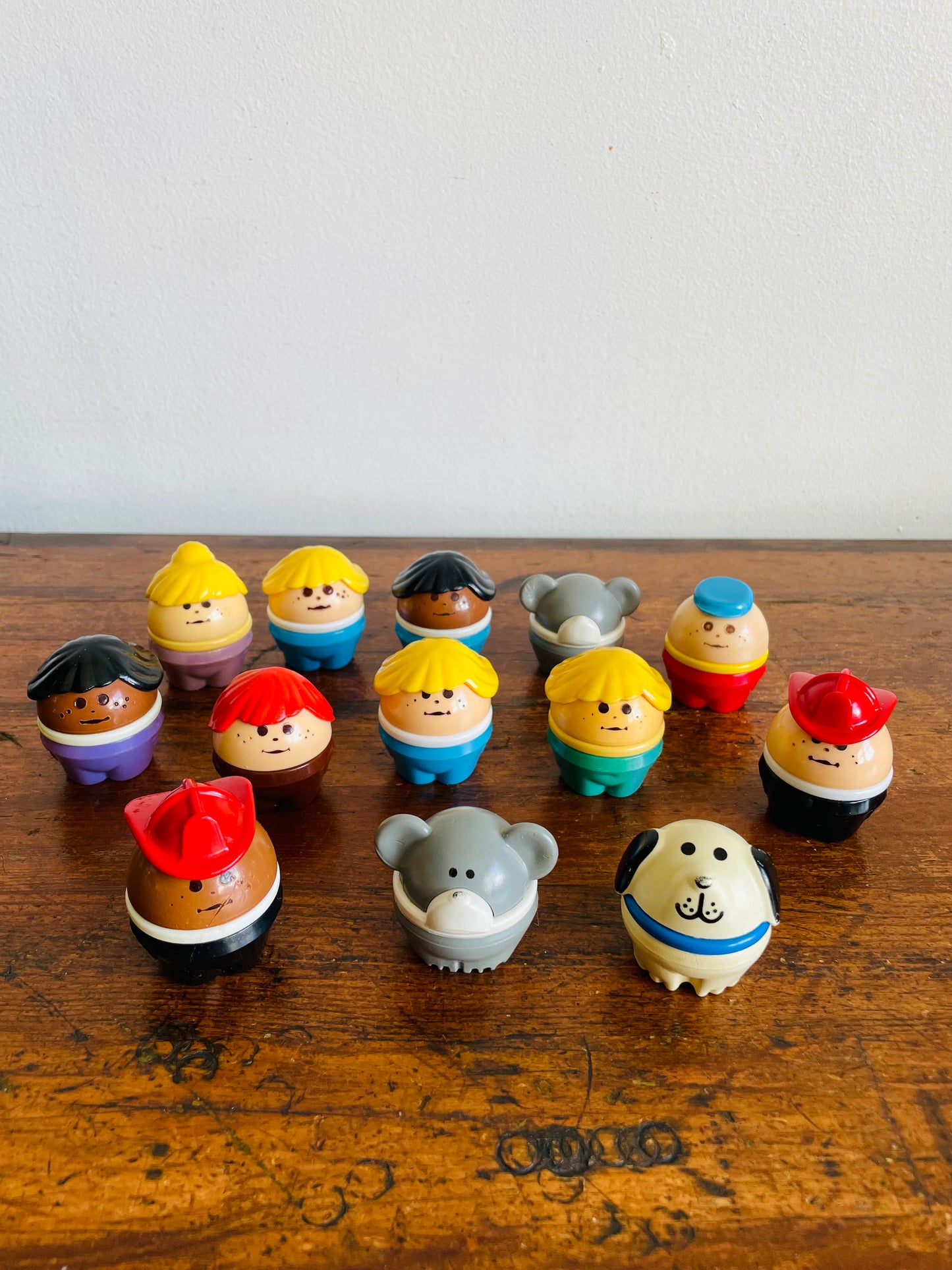 Vintage Little Tikes Toddle Tots Chunky Round People Toy Figurines - Lot of 13 - 10 People / 3 Animals
