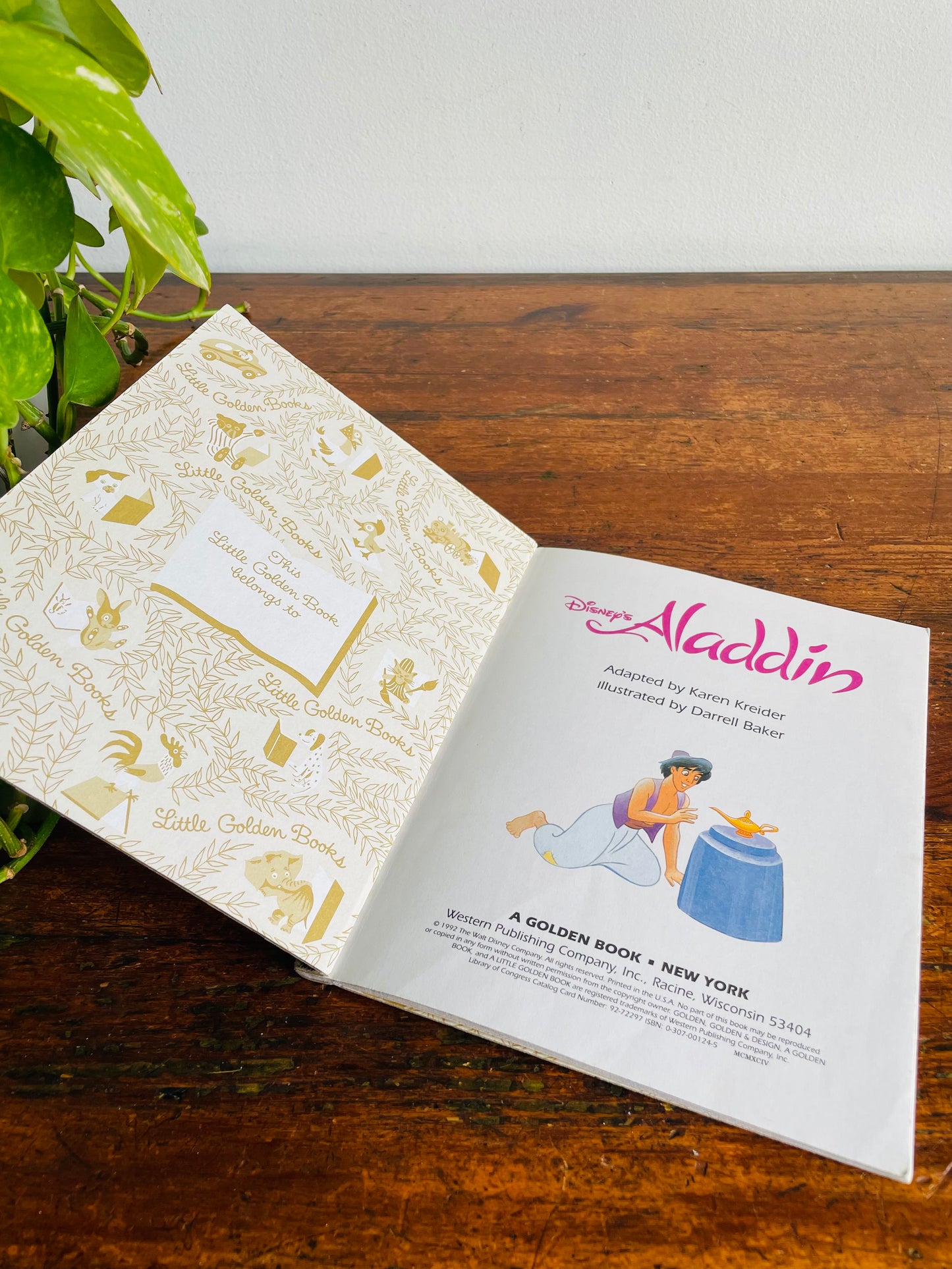 Vintage A Little Golden Book - Disney's Aladdin - Hardcover (1992)