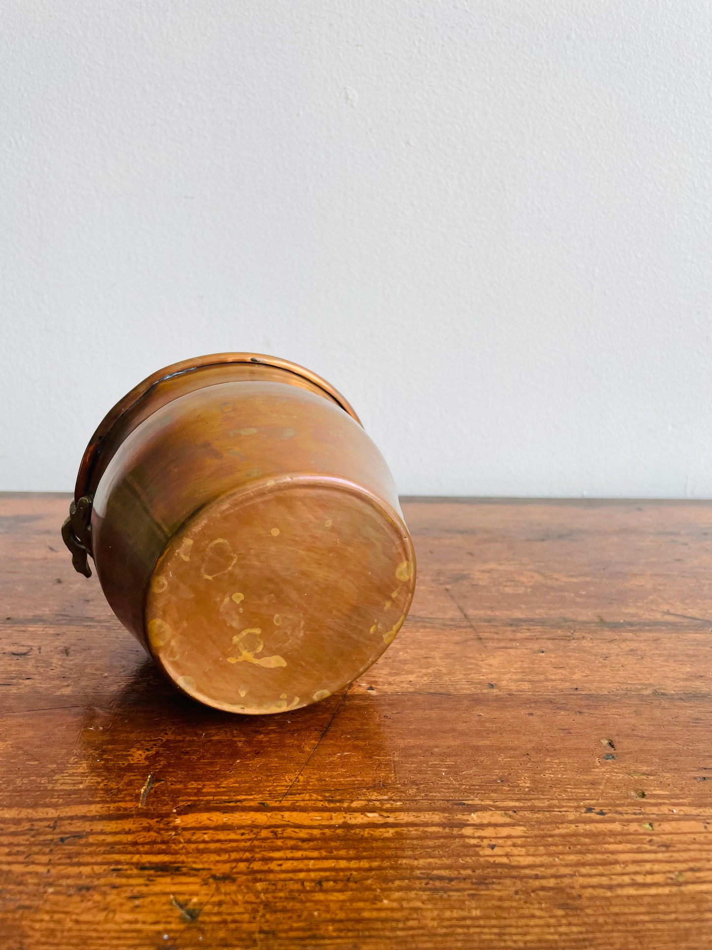 Copper Bucket Pail with Etched Brass Handle - Makes a Great Planter Pot!