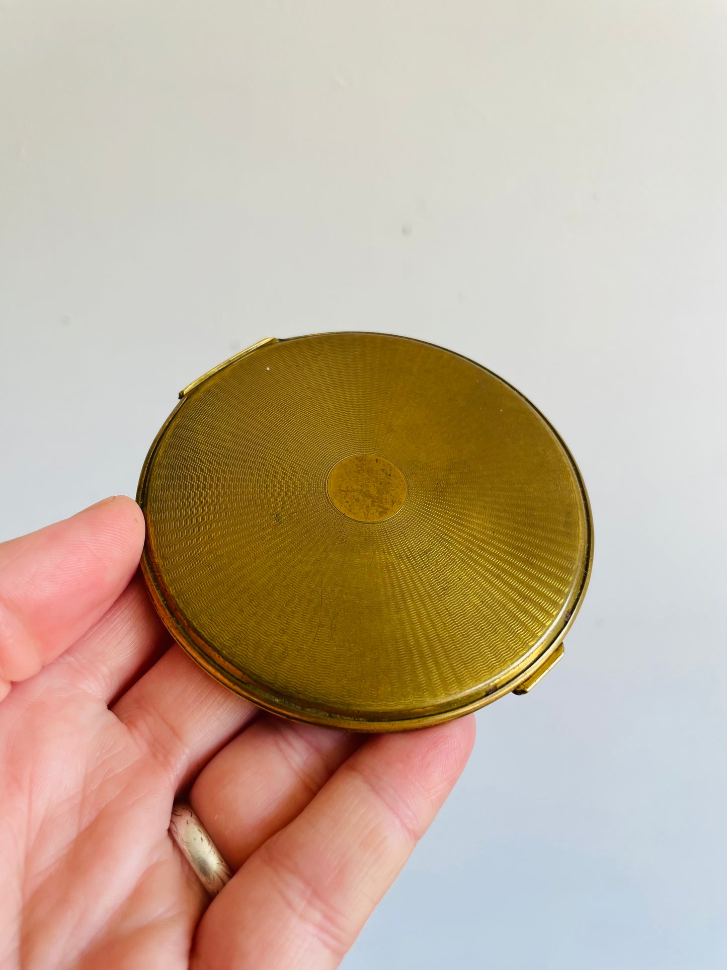 Swiss Made Brass Compact Makeup Case with Mirror