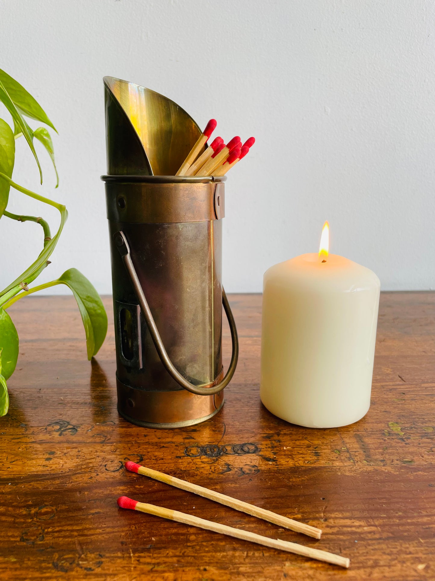 Brass & Copper Match Holder - Also Makes a Great Bud Vase or Incense Holder! - Westport Made in Taiwan