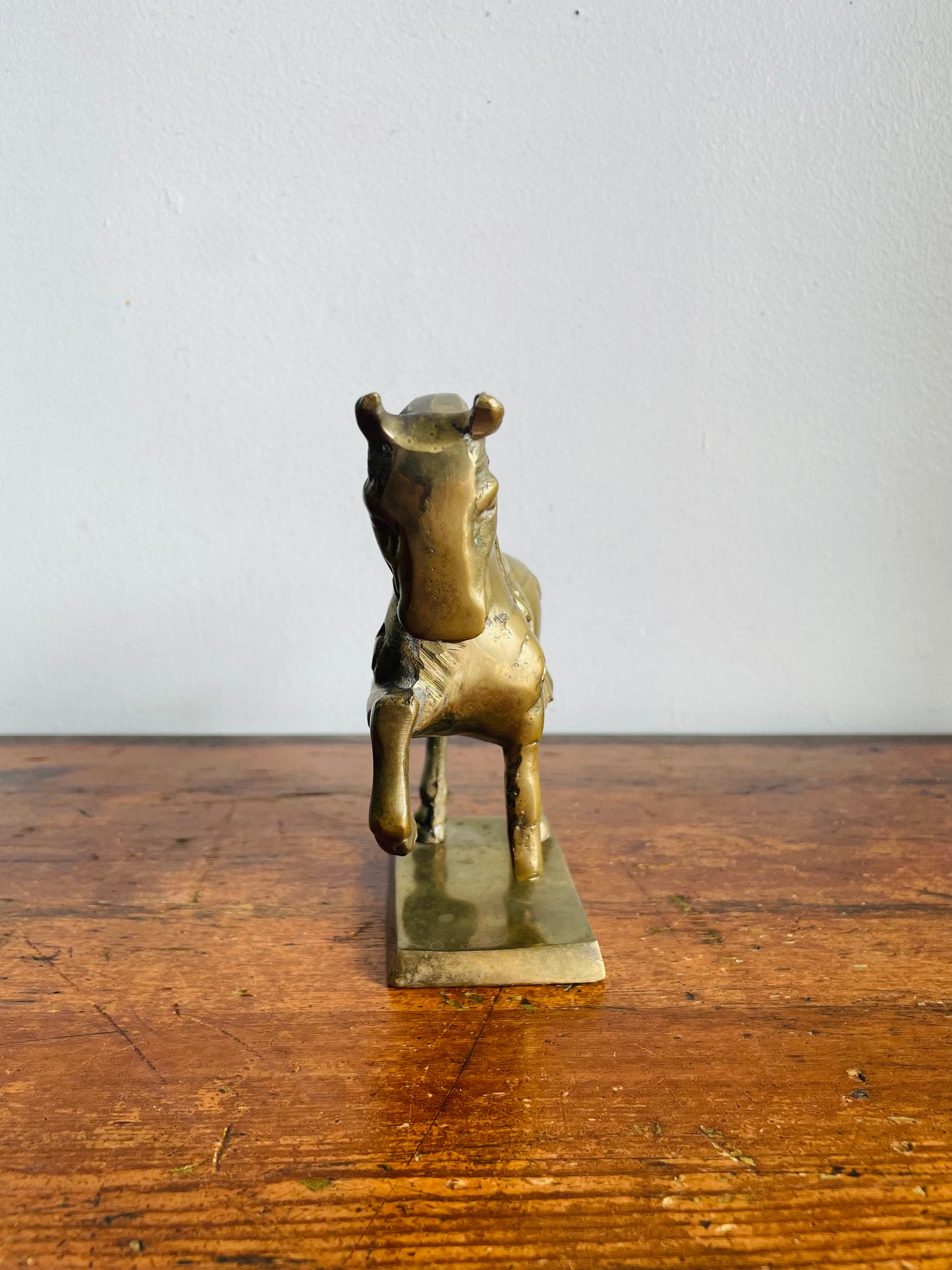 Vintage Solid Brass Horse Statue Equestrian Figurine