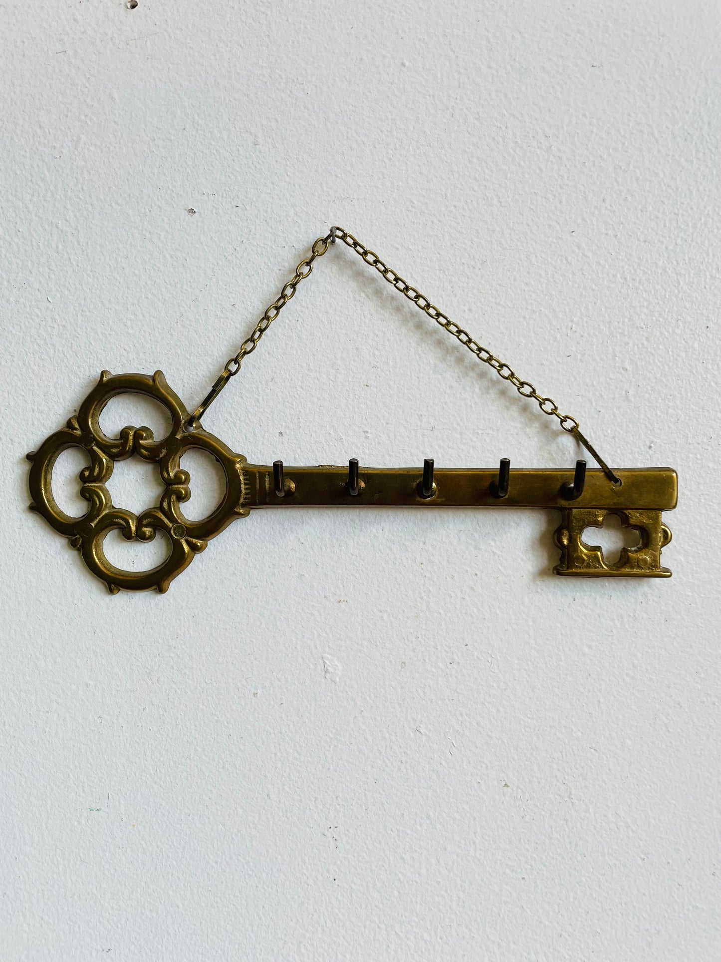 Key Shaped Hanging Brass Key Rack Holder