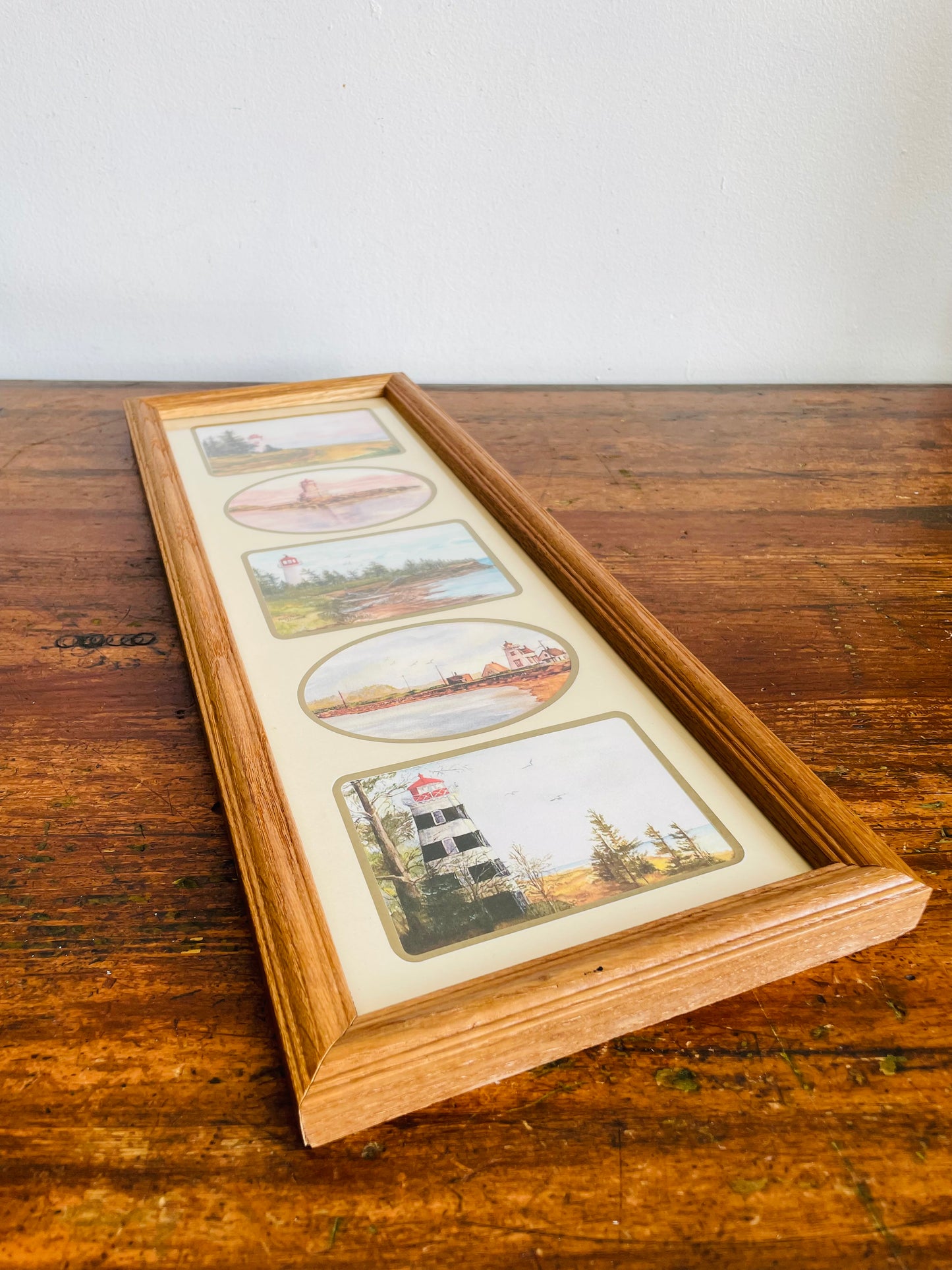 Vintage 2001 Prince Edward Island Scenes by Donna McCarthy Illustrated Island Beacons Print Picture - Five Lighthouses Around PEI