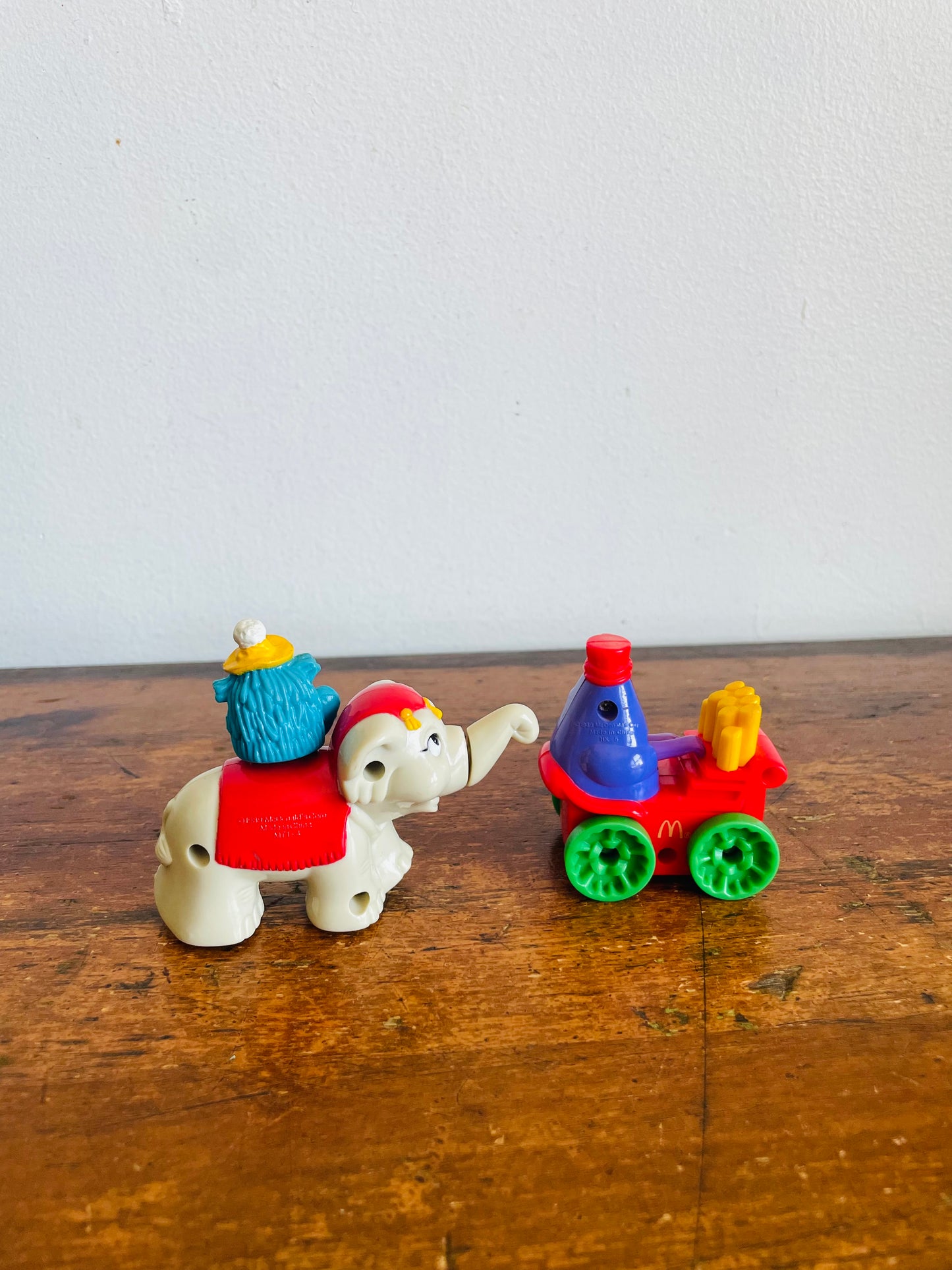 Vintage 1989 McDonald's Happy Meal Toy Bundle - Circus Parade Series - Blue Fry Guy & Grimace