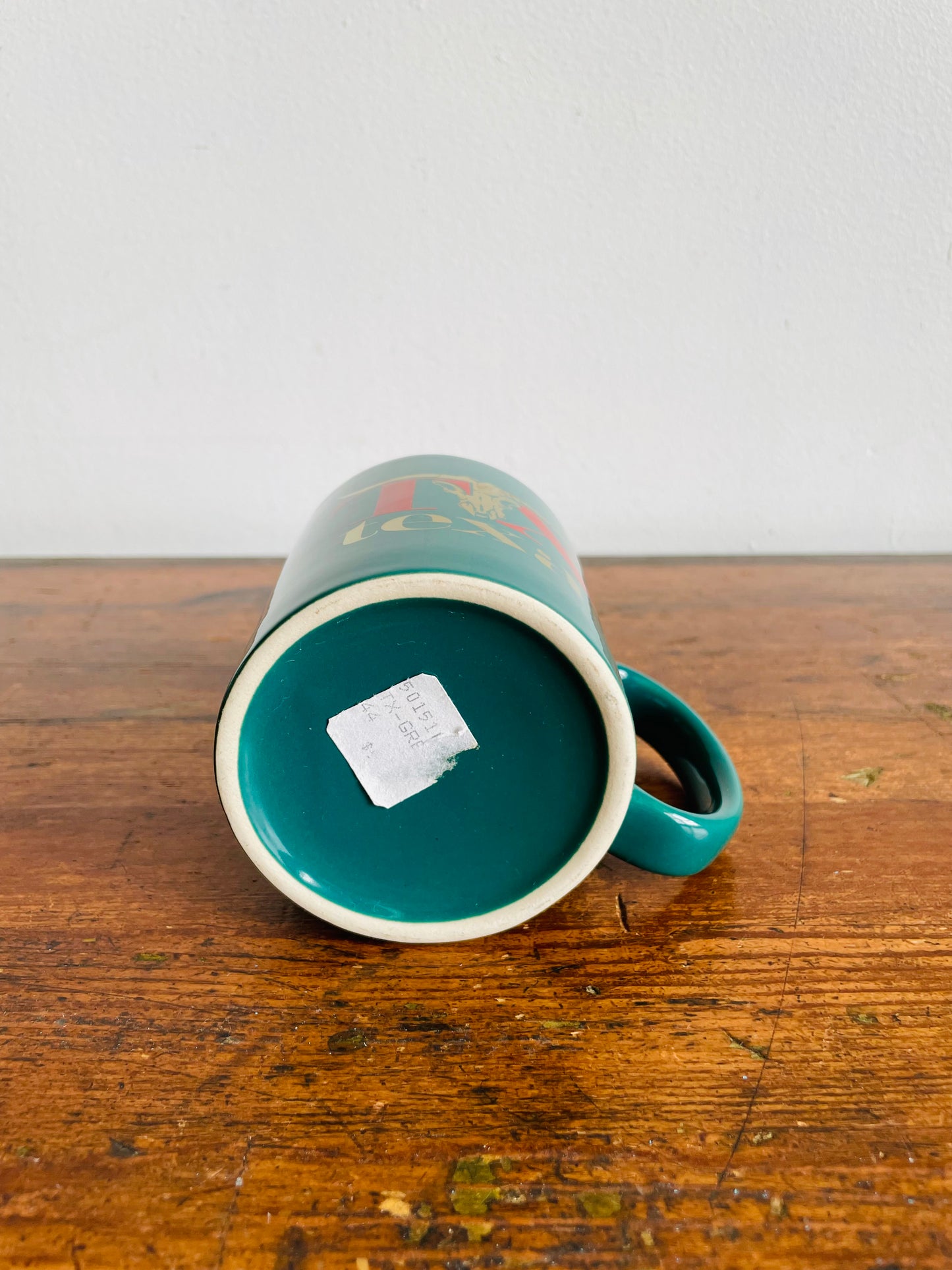 Green Texas Mug with Gold Longhorn Cow Graphic