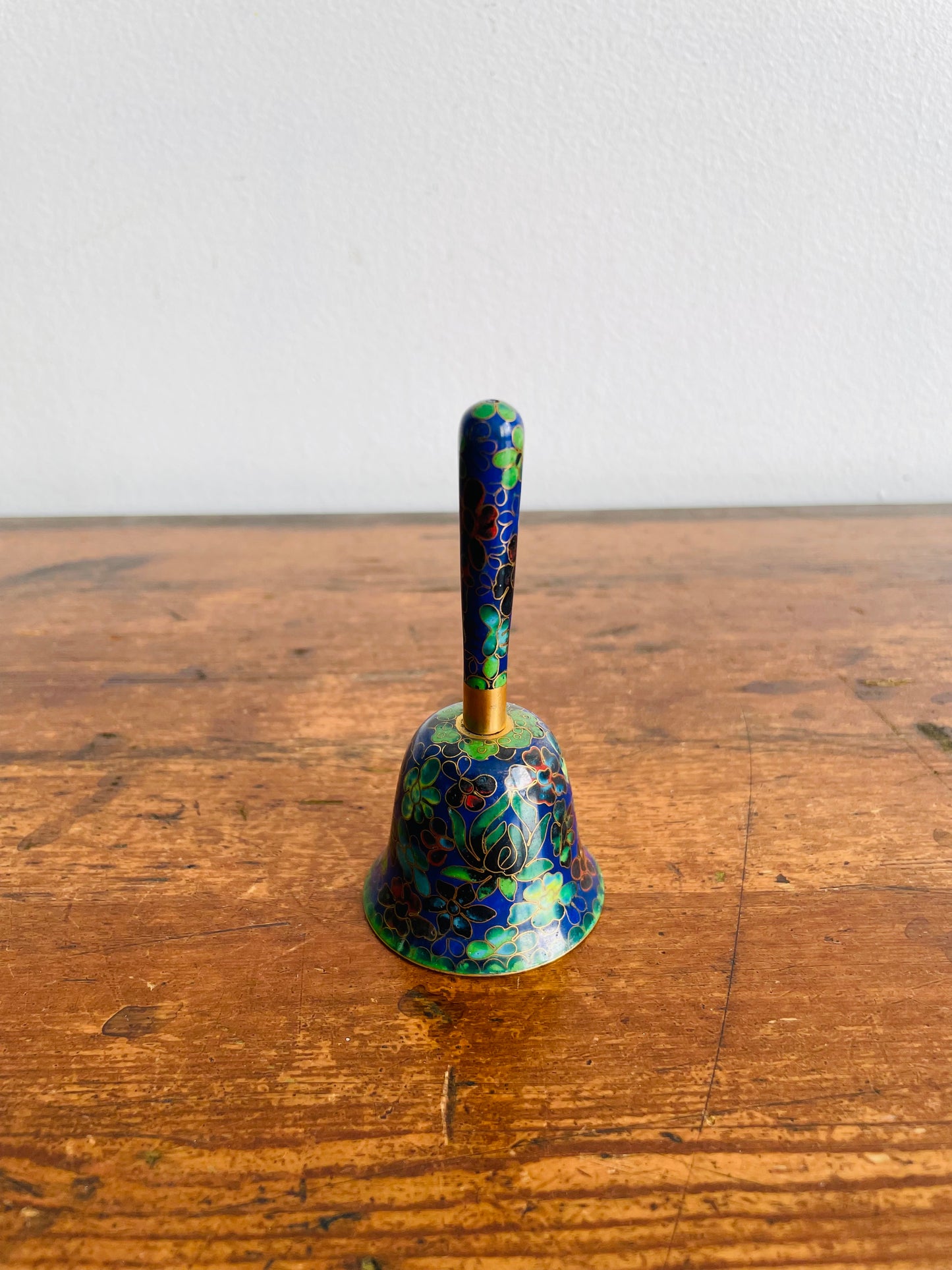 Enamelled Cloisonne Hand Bell with Floral Design