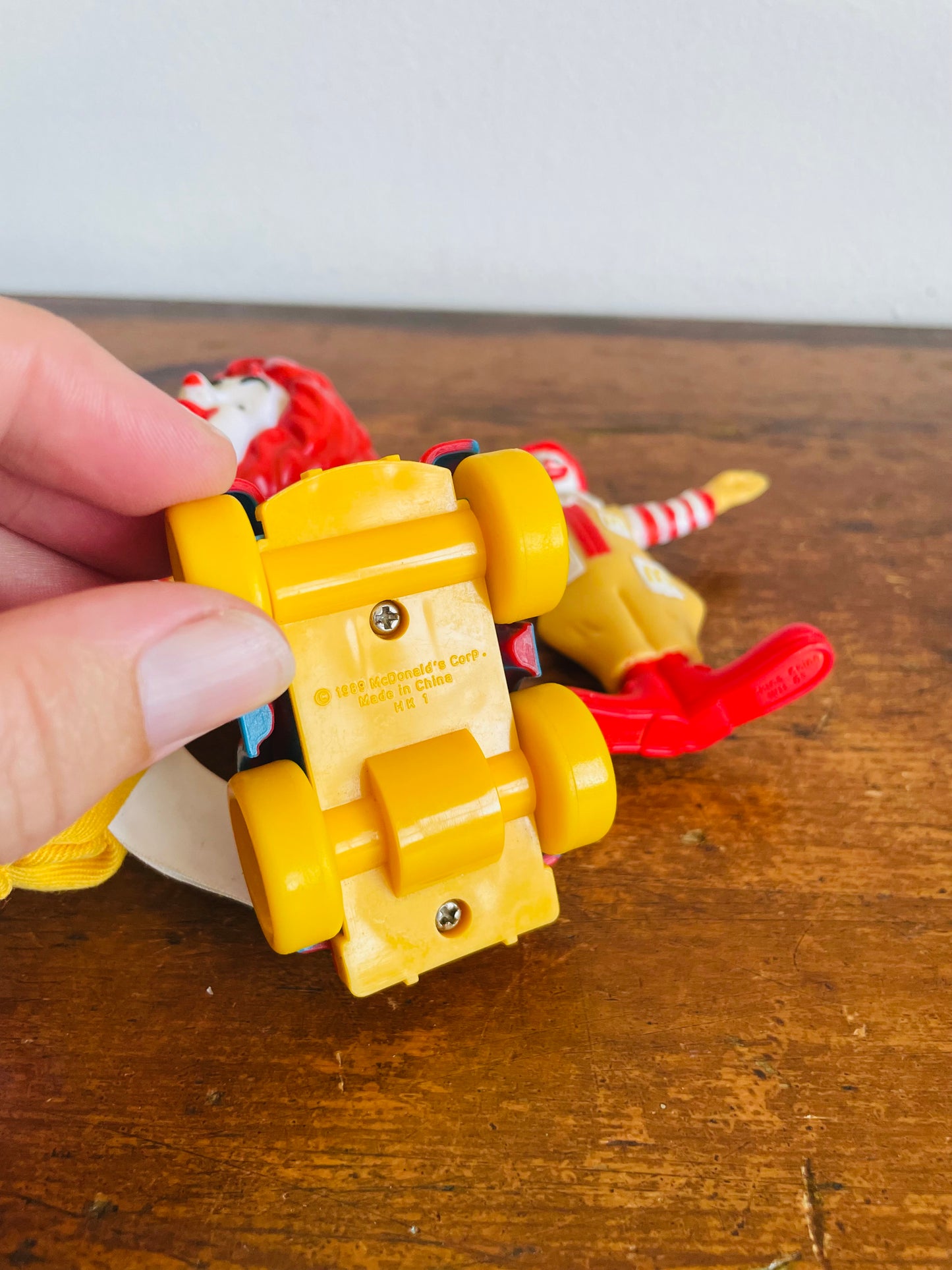 Vintage McDonald's Happy Meal Toy Bundle - Ronald McDonald Themed Toys - Finger Puppet Doll, Circus Car & Action Figure- Set of 3