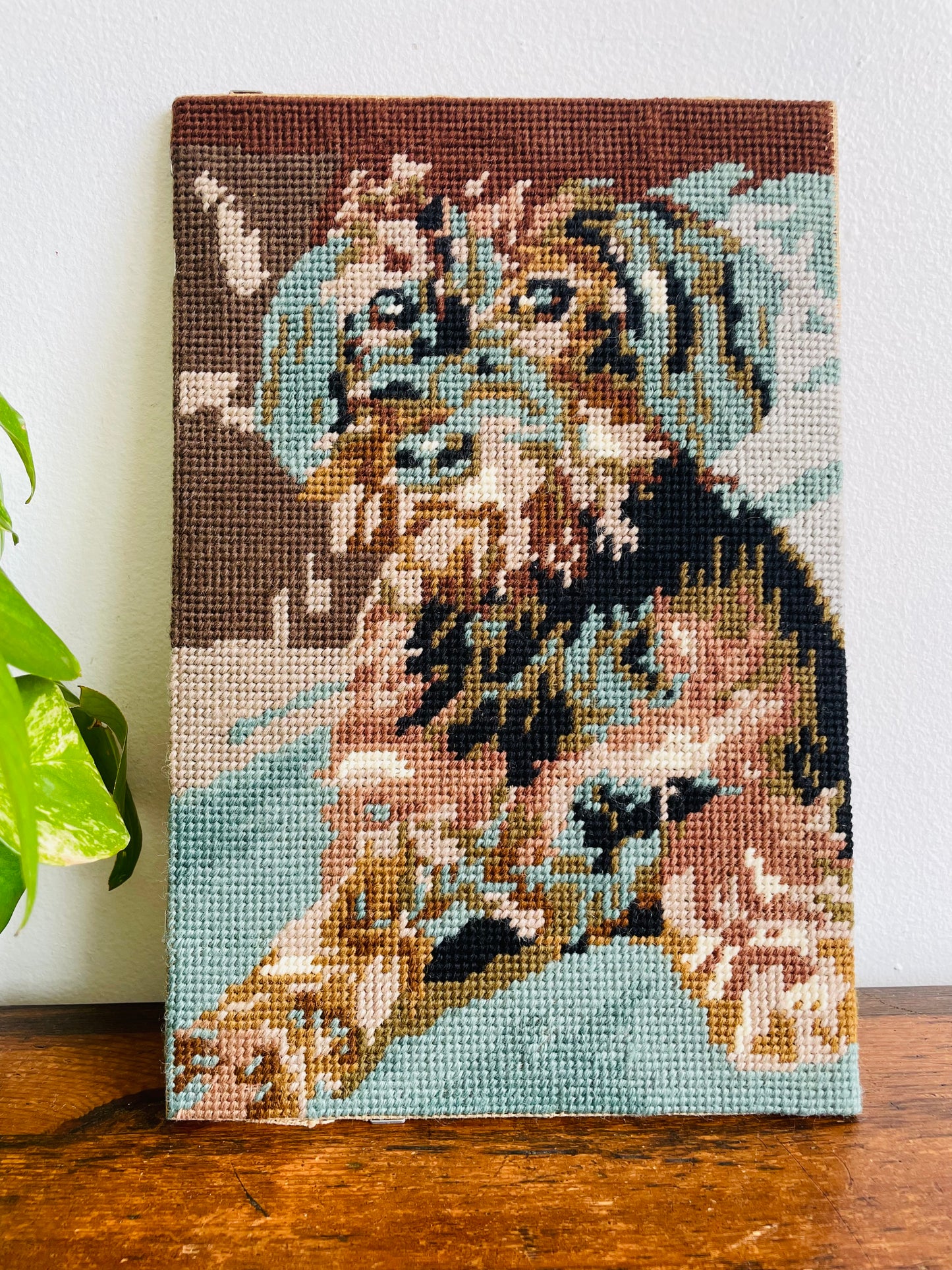 Needlepoint Embroidery Picture of Dachshund Dog