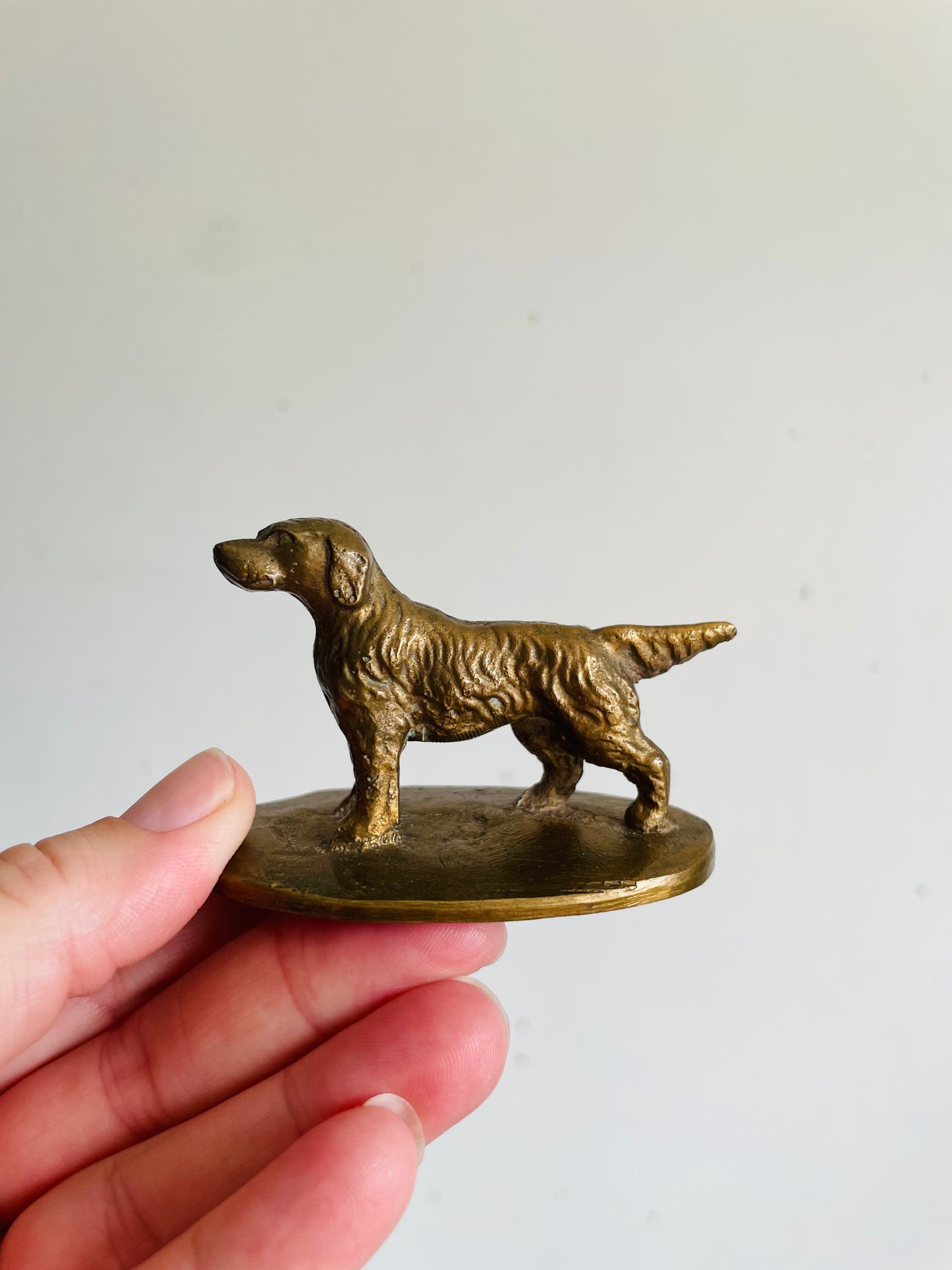 Vintage Brass Irish Setter Dog Figurine