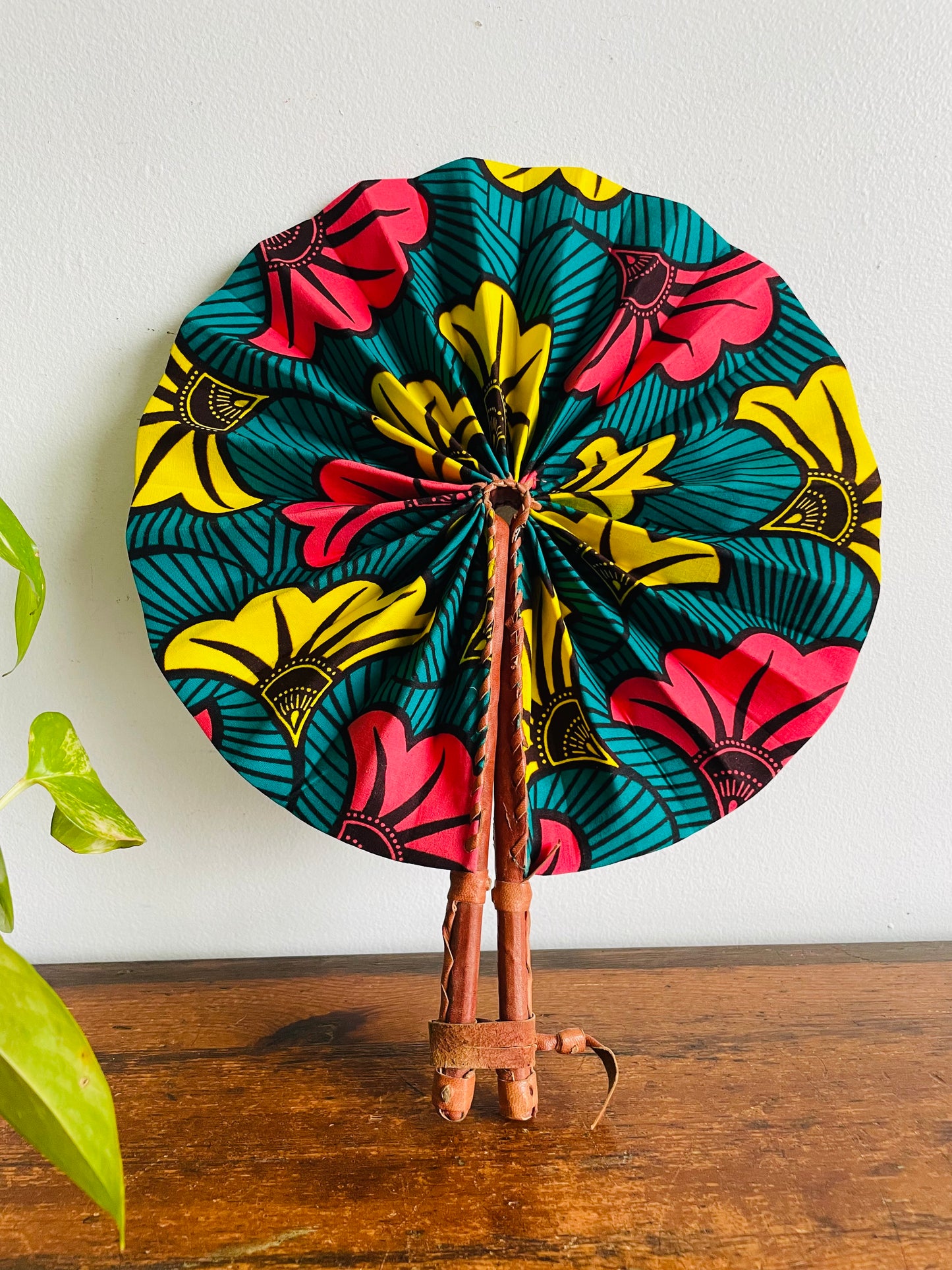 African Wax Print Fabric Folding Fan