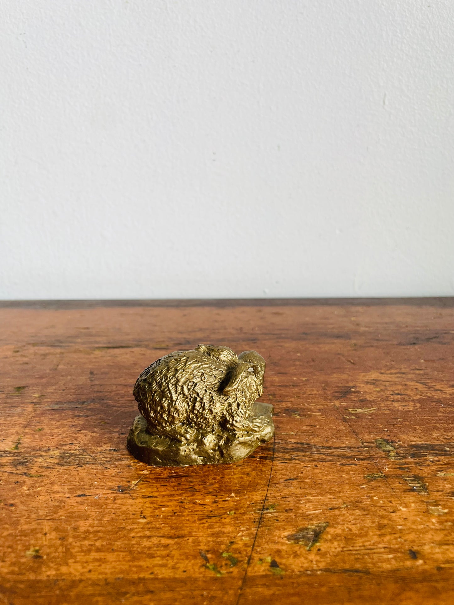 Miniature Gold Brass Metal Bunny Rabbit Figurine