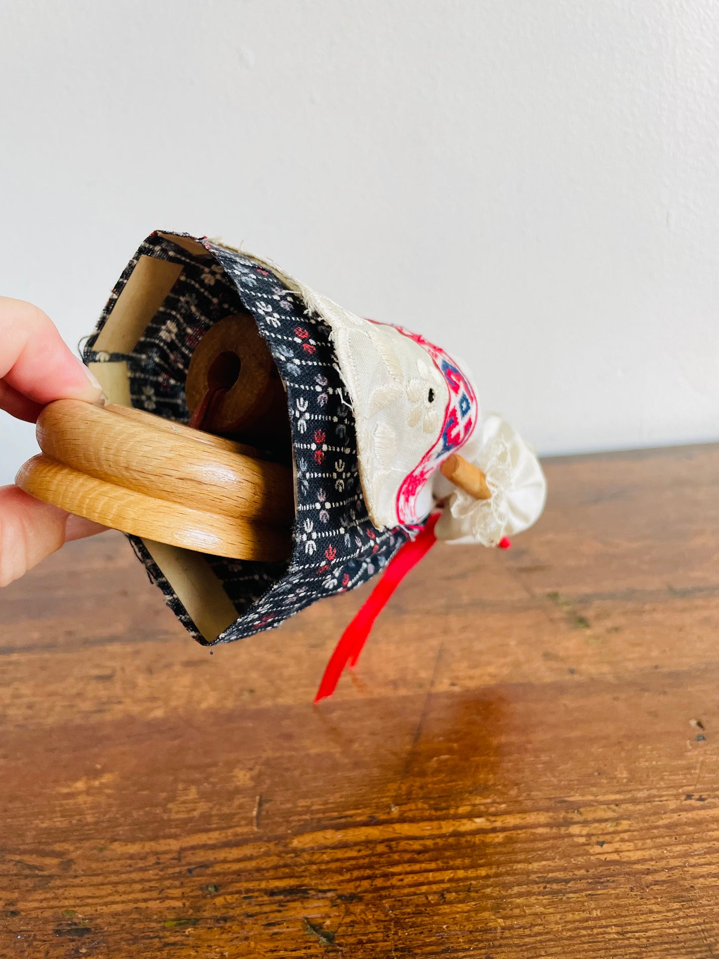 Polish Folk Art Wooden Doll with Bendable Base & Arms