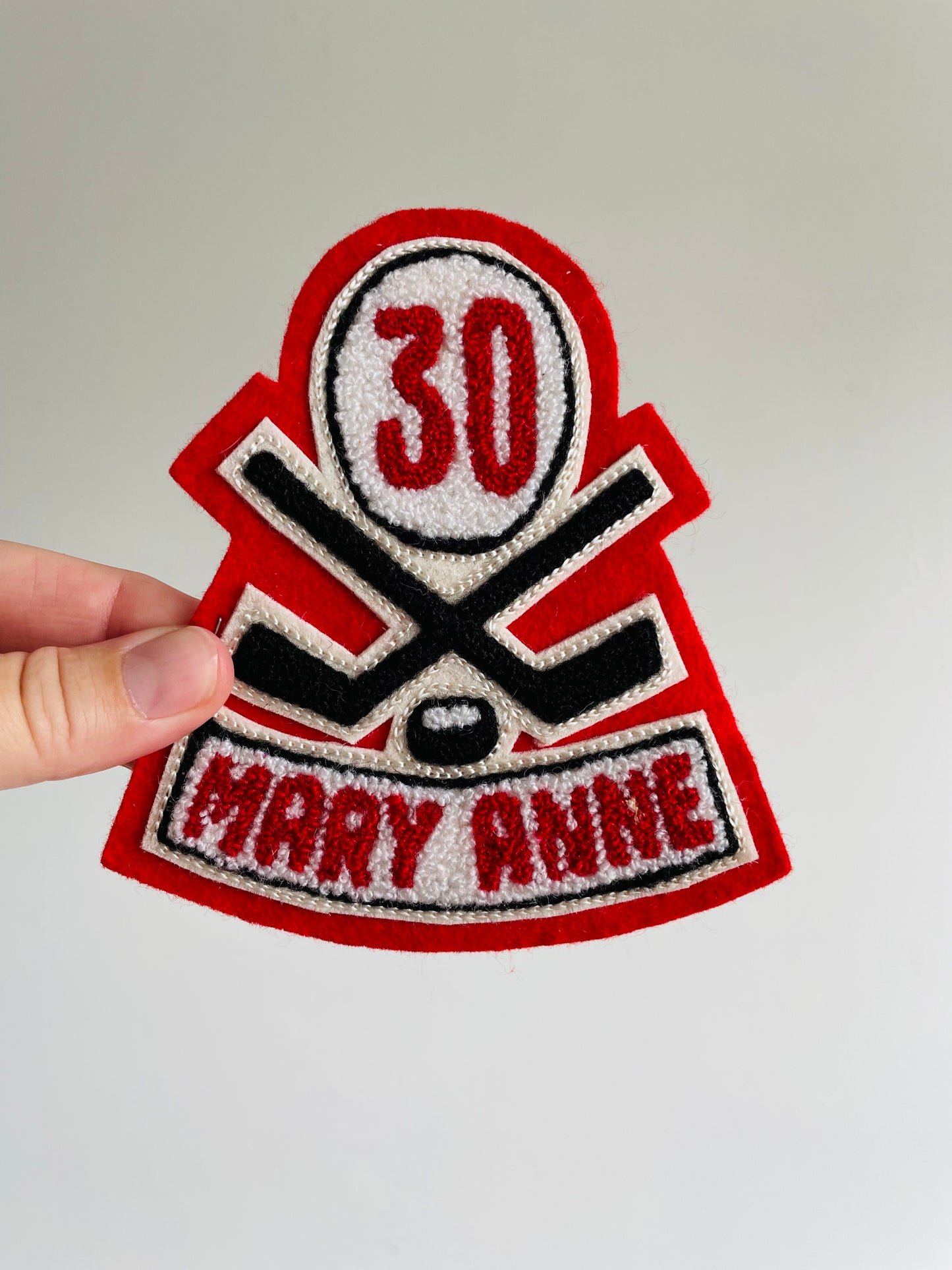 Vintage Felt Hockey Patch - #30 Mary Anne