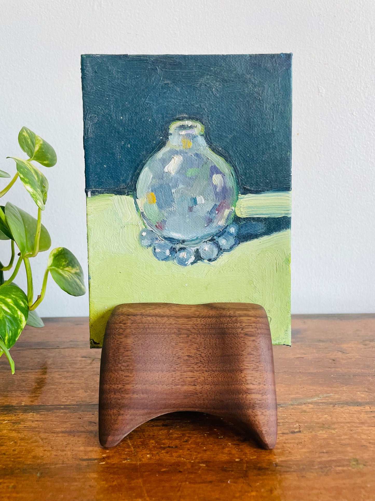 Vintage Handmade Modernist Style Wood Easel Holder - Perfect for Displaying Art, Photos, Cards, Sign, Etc.