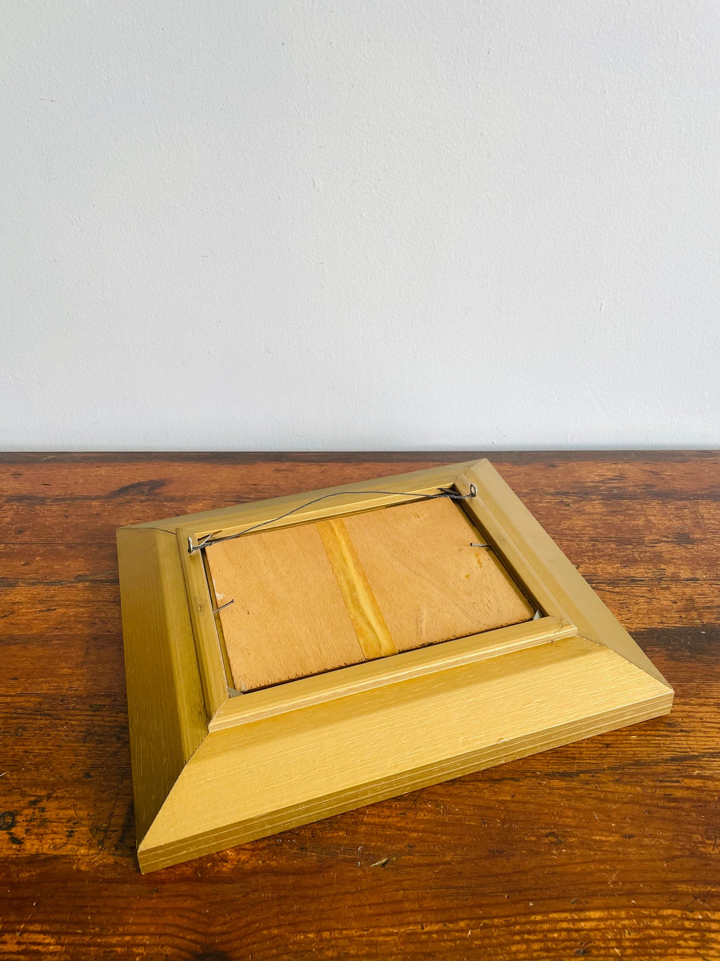 Original Art Painting of Landscape Scene in Gold & Cream Wood Frame