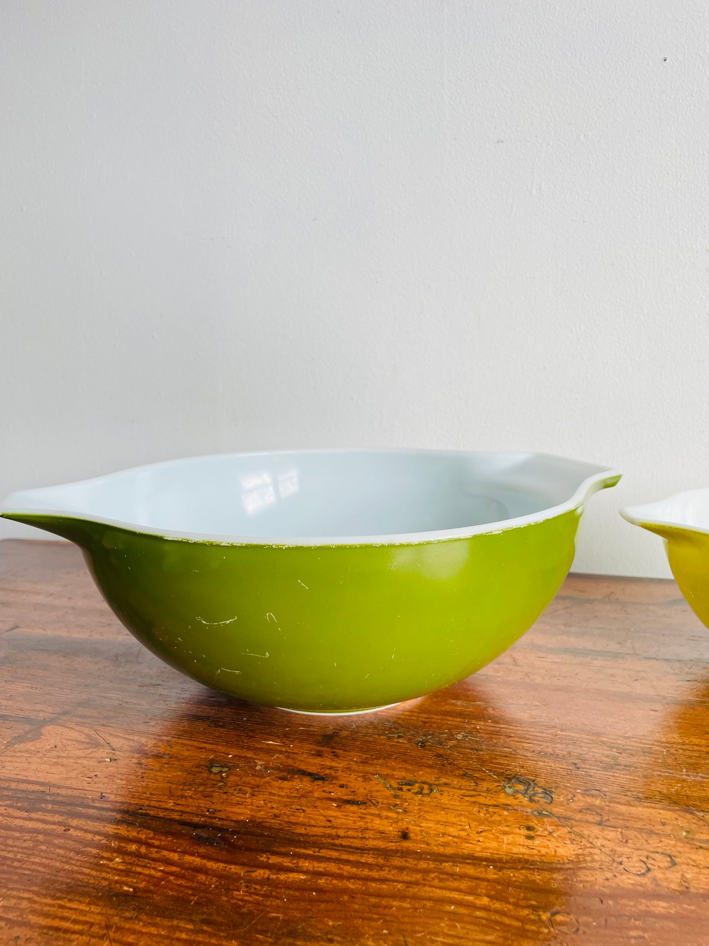 Vintage Pyrex Verde Avocado Green Cinderella Nesting Bowls - Set of 3