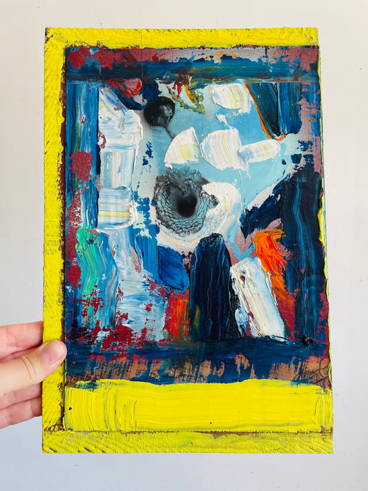 Original Art Colourful Abstract Painting on Masonite Board - Purchased from an Artist's Estate in Fort Erie, ON