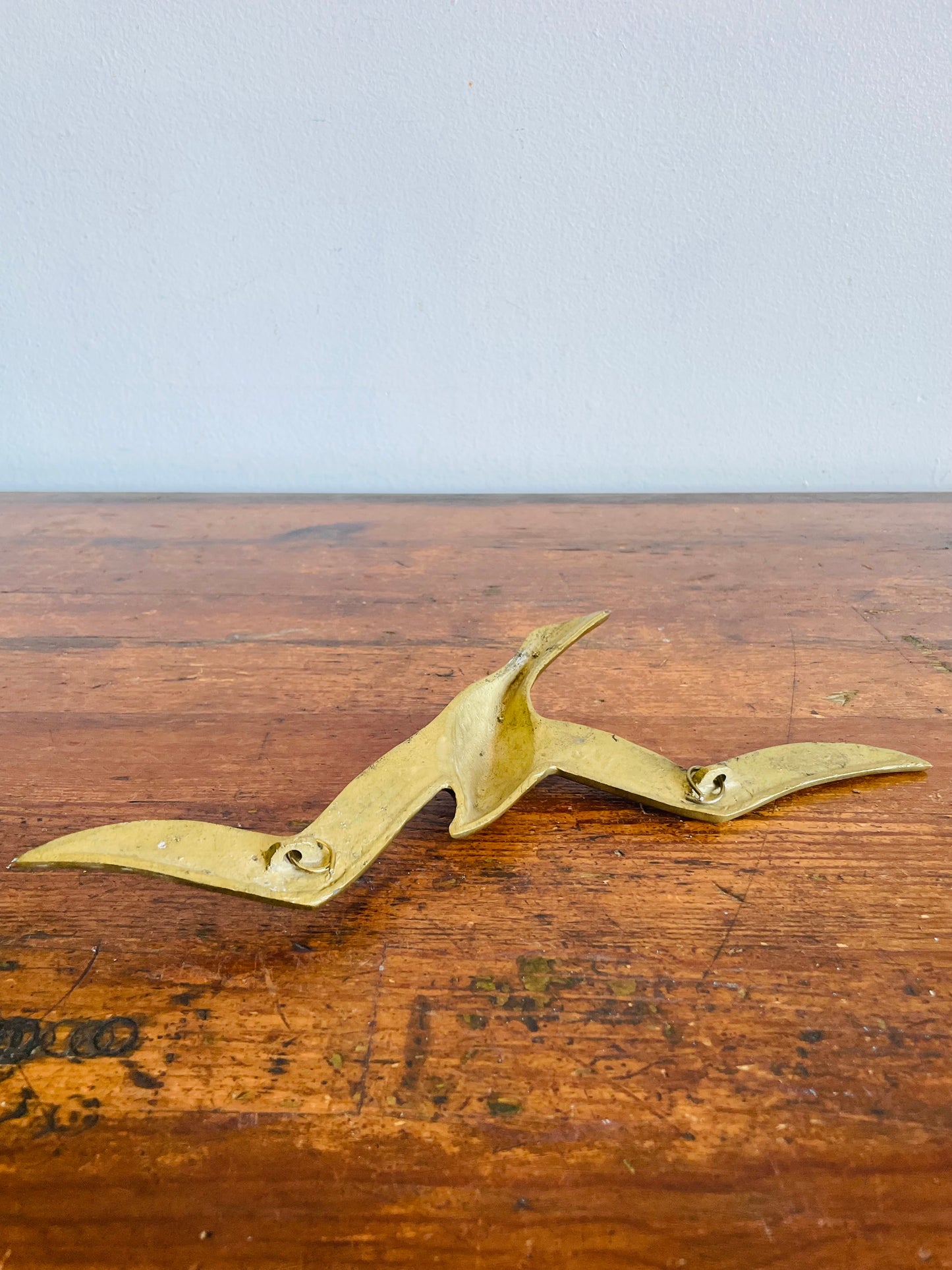 Vintage Solid Brass Flying Seagull Bird - Wall Hanging Decor