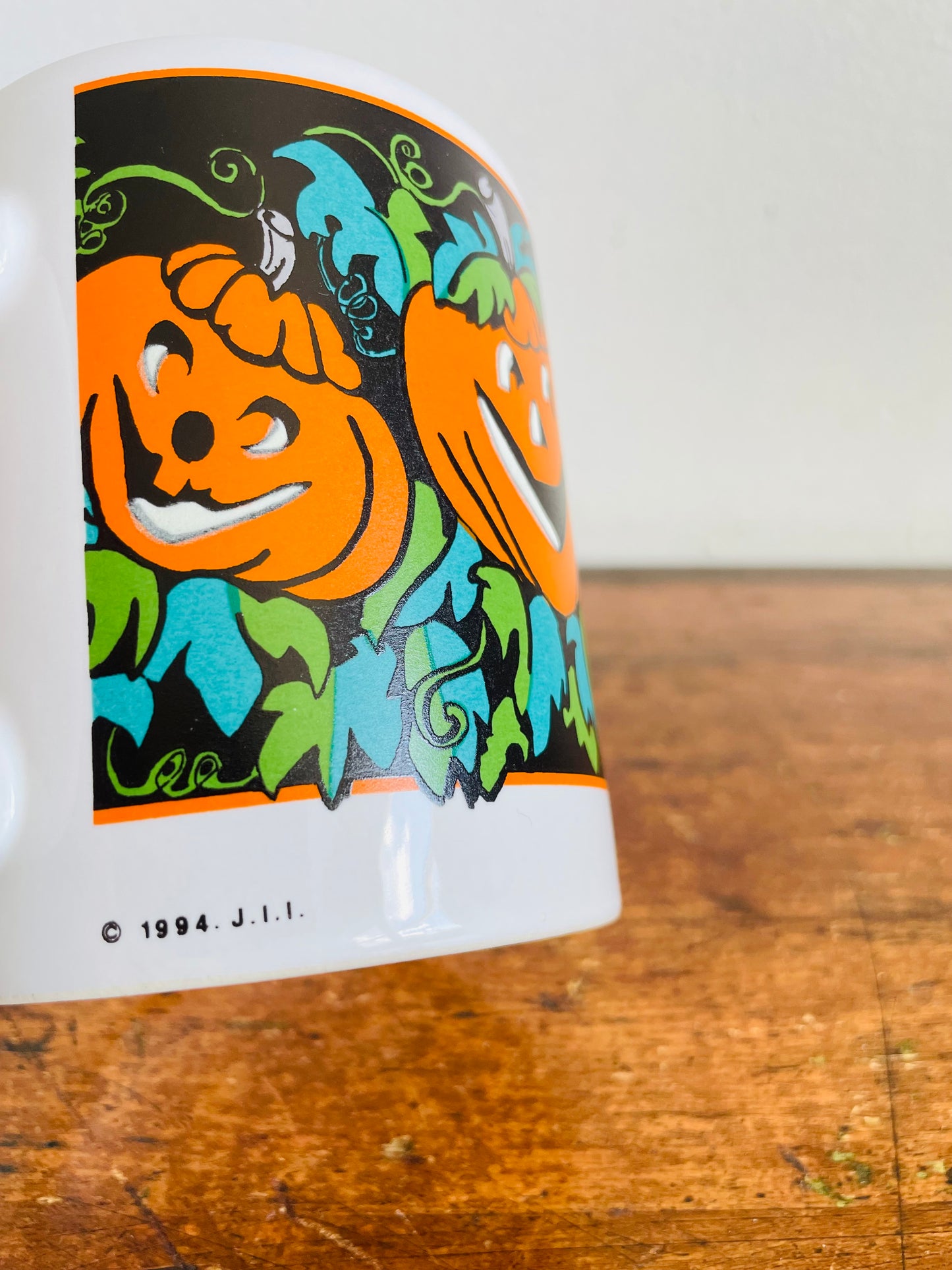Vintage 1994 J.I.I. Jolly Jack-o-Lantern Pumpkins Halloween Mug