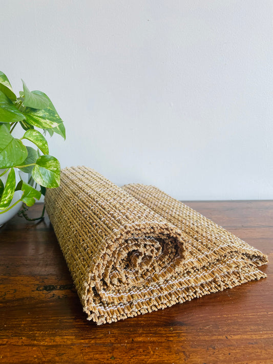 Woven Wood & Jute Placemats - Set of 6