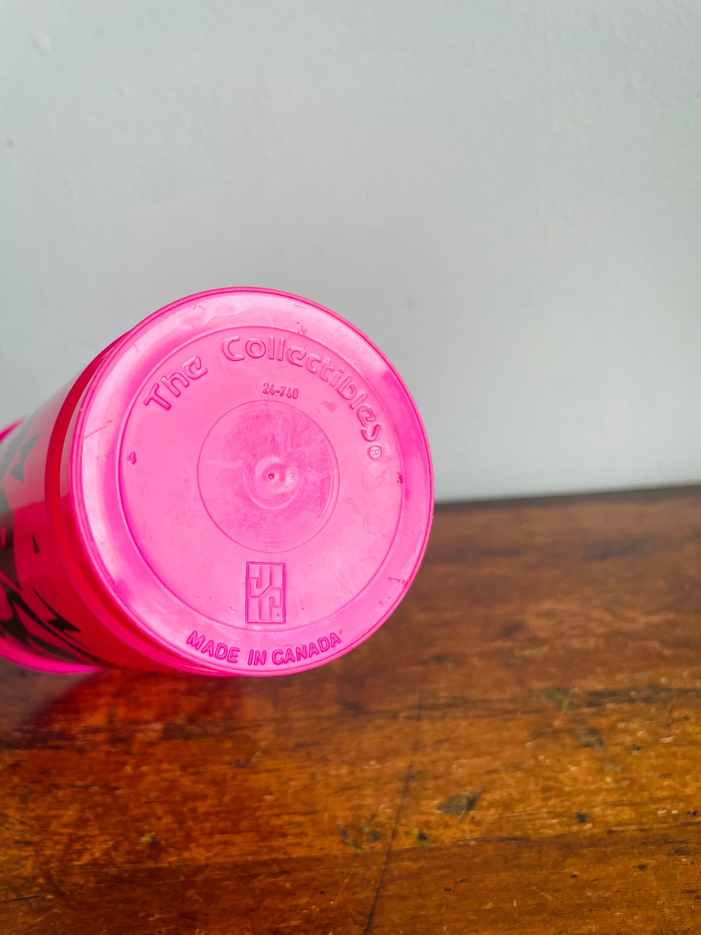 Vintage 1990s Frozen Coke Collectibles CHILL OUT Hot Pink Plastic Drink Tumbler Cup - Made in Canada