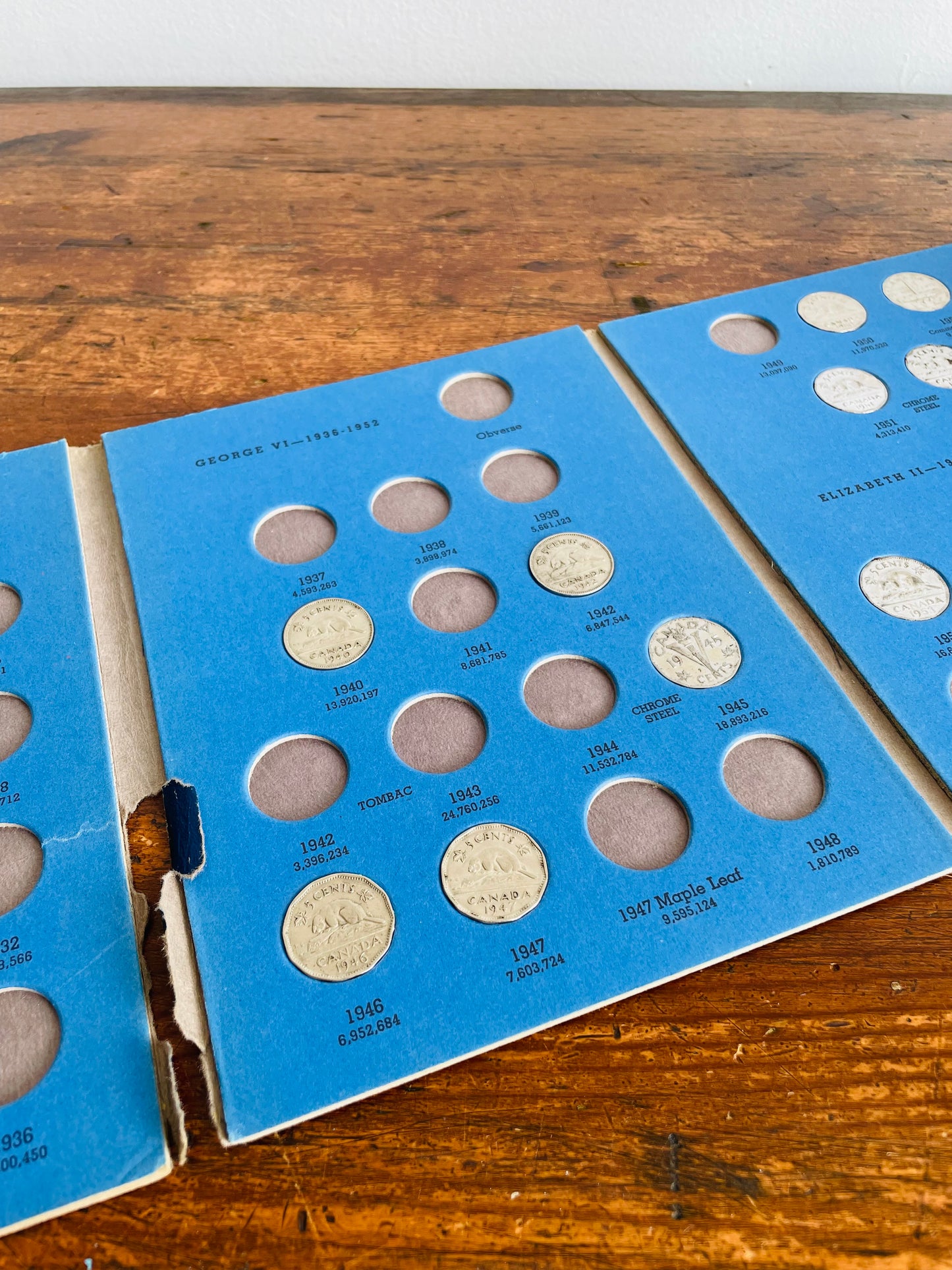 1967 Whitman Hobby Division Canadian Nickel Coin Collection in Booklet Number One - 1922 to 1960 - Not Complete (13 Coins)