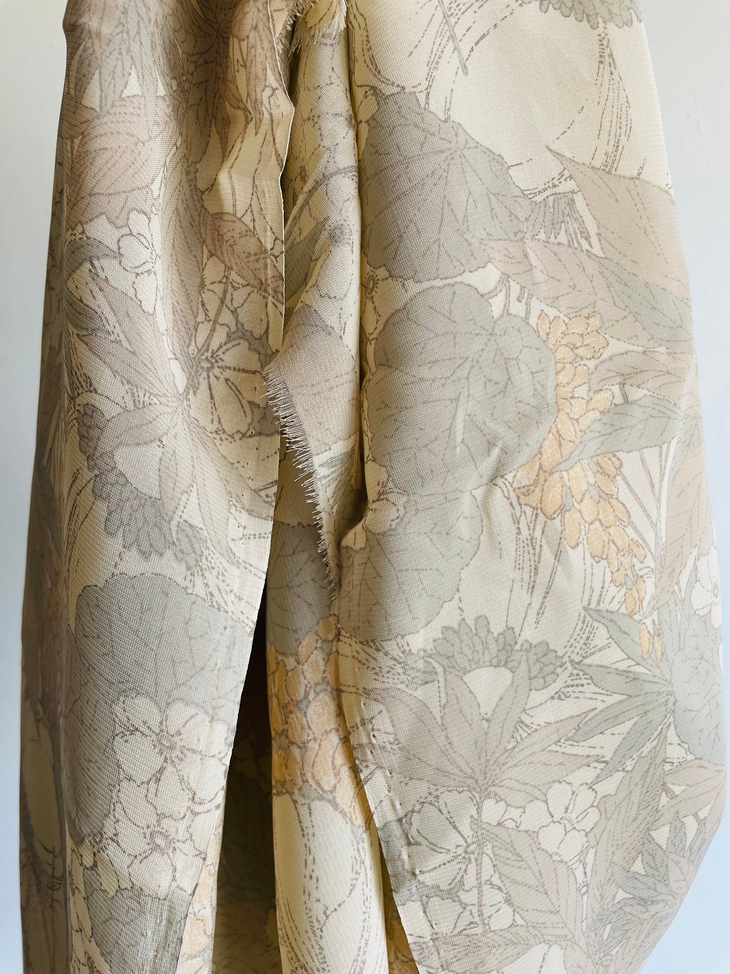 Gauzy Sheer Fabric with Floral Design