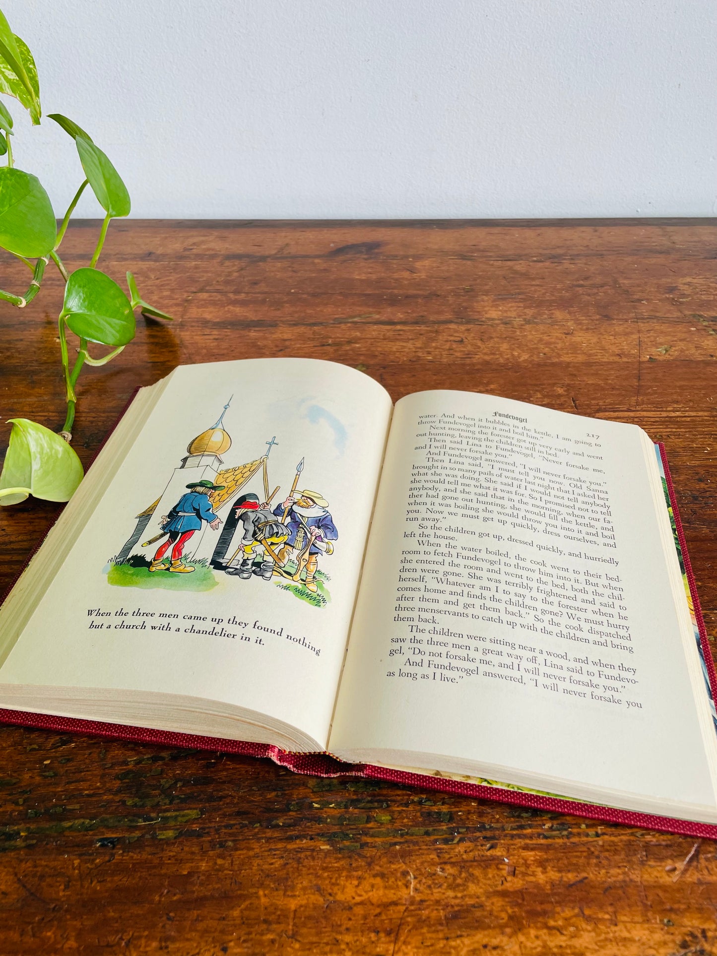 Vintage Grimms' Fairy Tales Hardcover Book in Cardboard Sleeve Holder - Illustrated by Fritz Kredel (1945)