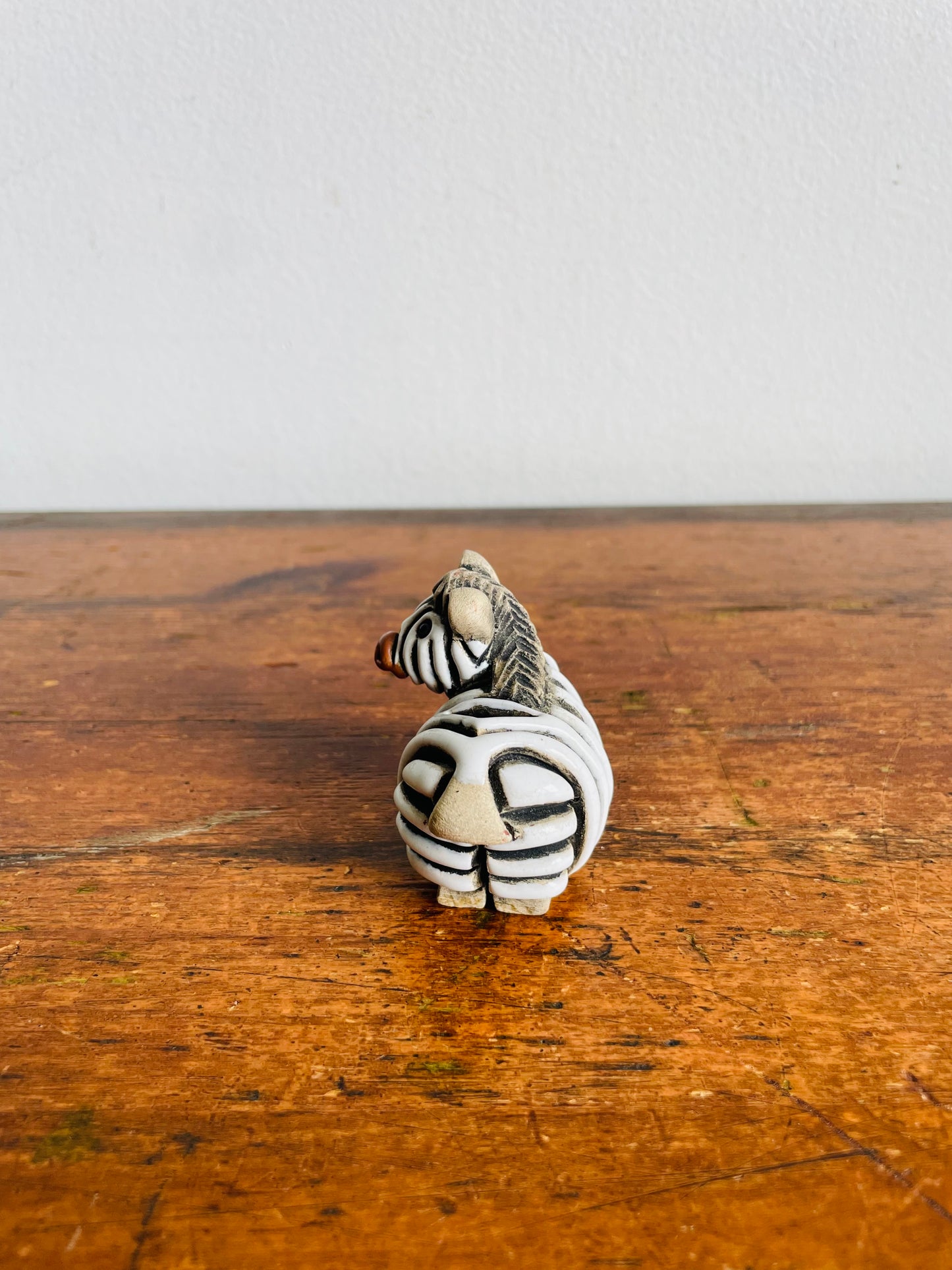 Vintage Artesania Rinconada Uruguay Pottery Zebra Baby Figurine #48A