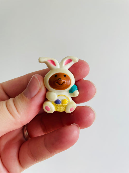 Easter Holiday Pin - Bear Dressed in Bunny Suit with Basket of Eggs - Russ Brand