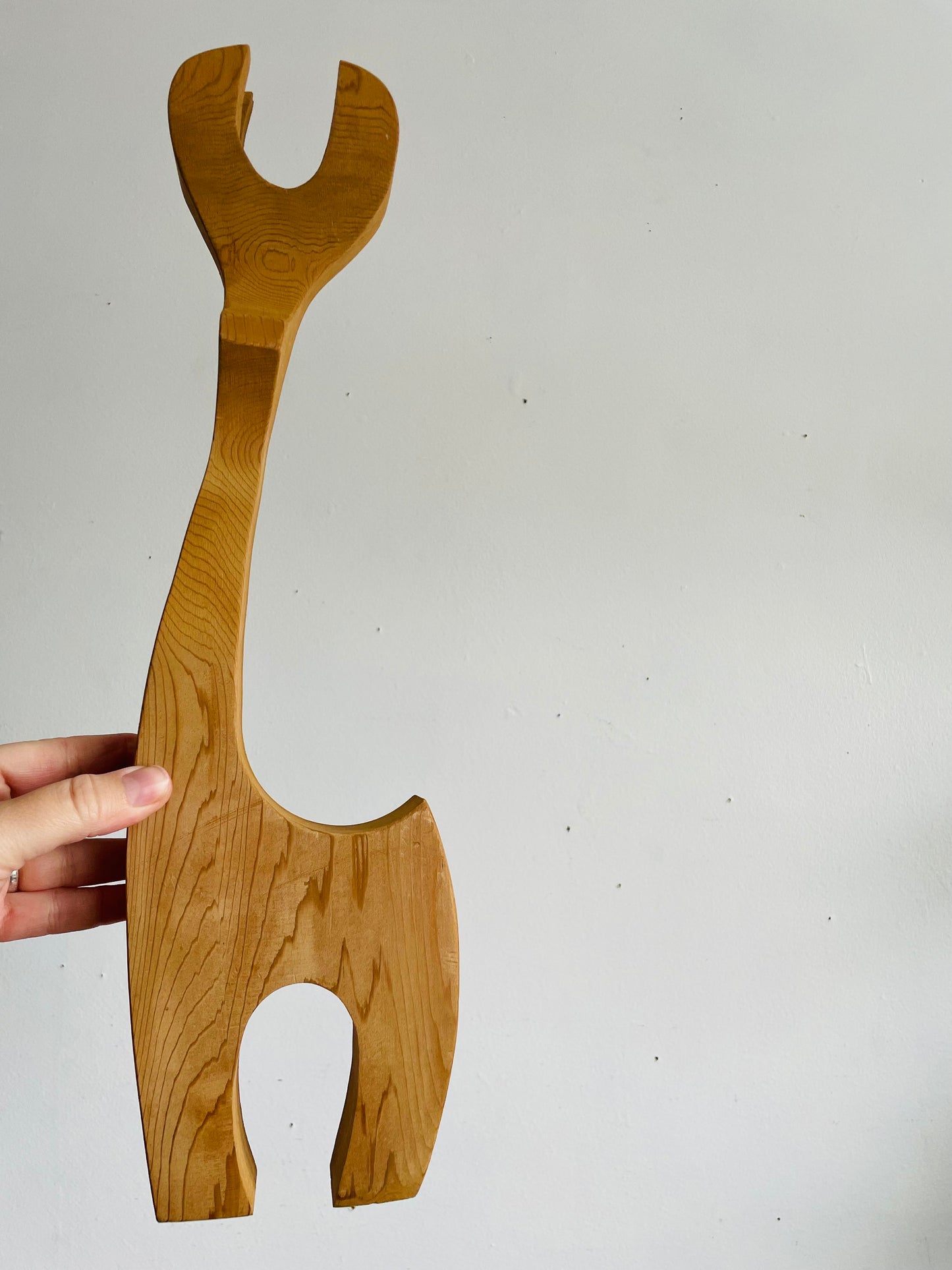 Vintage Mid-Century Modernist-Style Carved Wood Reindeer Sculptures - Set of 3