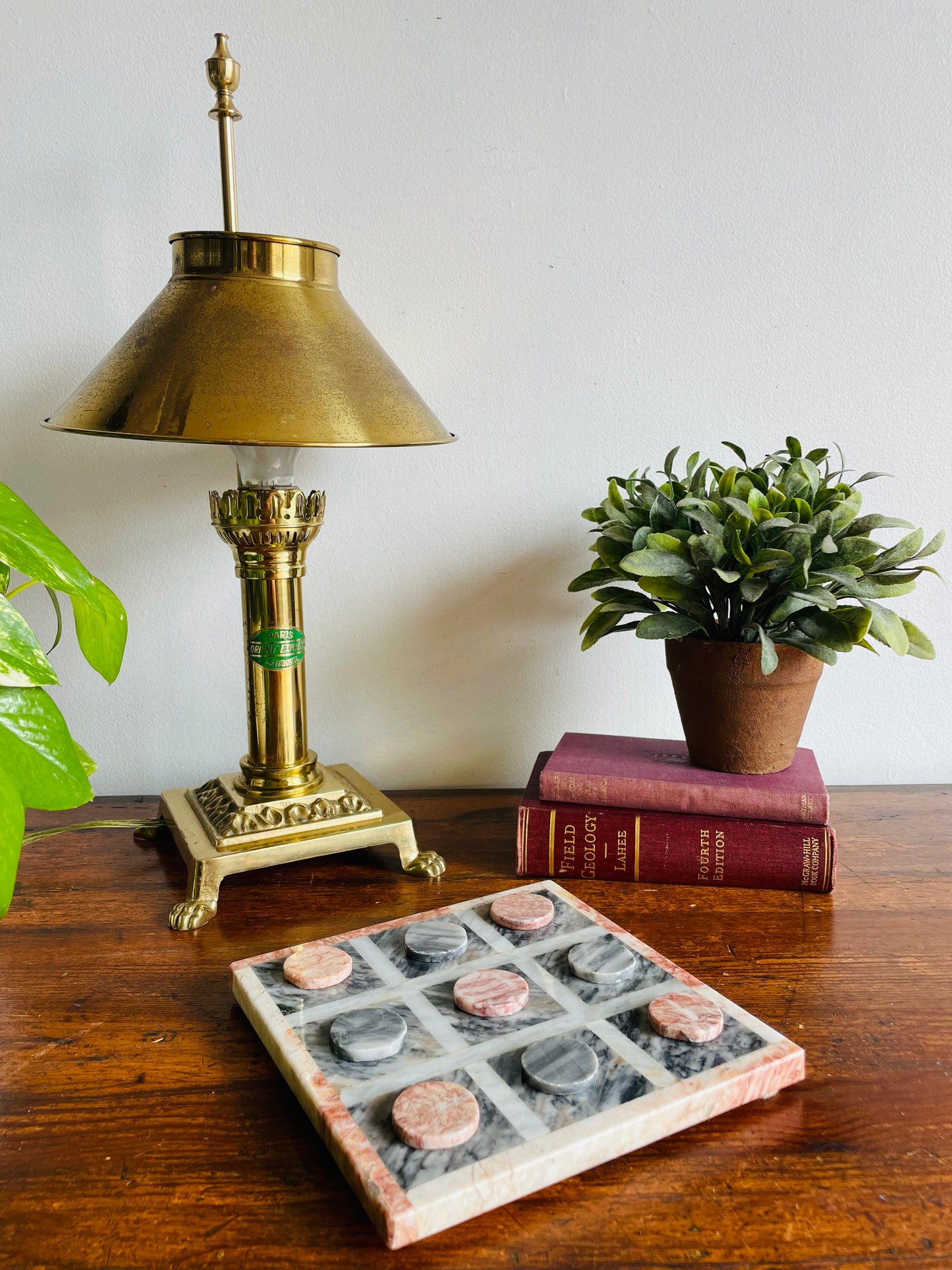 Solid Marble Stone Tic-Tac-Toe Game