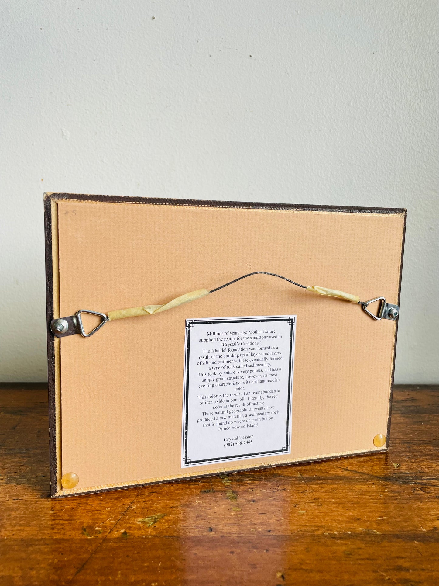 Vintage Shadowbox Framed Sandstone Rocks - Nature Art from Prince Edward Island - Three Oaks - Artist Signed Crystal Tessier 2002 - Picture #5