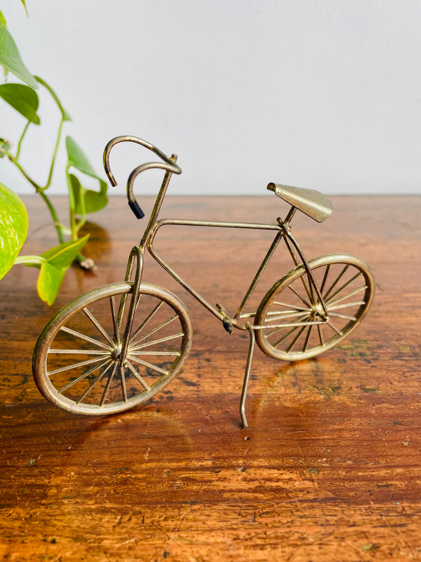 Vintage Mini Brass Bicycle with Kickstand - Perfect Gift for a Bike Rider!