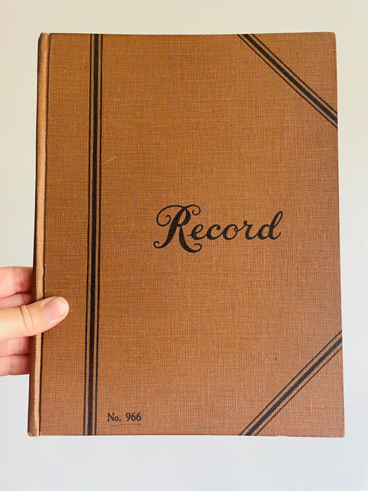 1960s Hardcover Record Notebook - Two Pages Written in by the Timmins Scouting Club - Rest of Lined Paper Blank