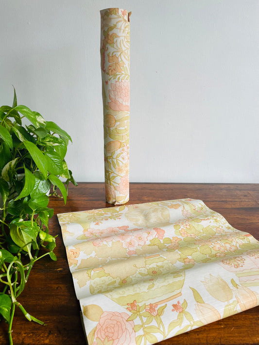 Open Partial Rolls of Wallpaper with Floral Graphics - Great for Art, Mini Projects, Scrapbooking, Etc.