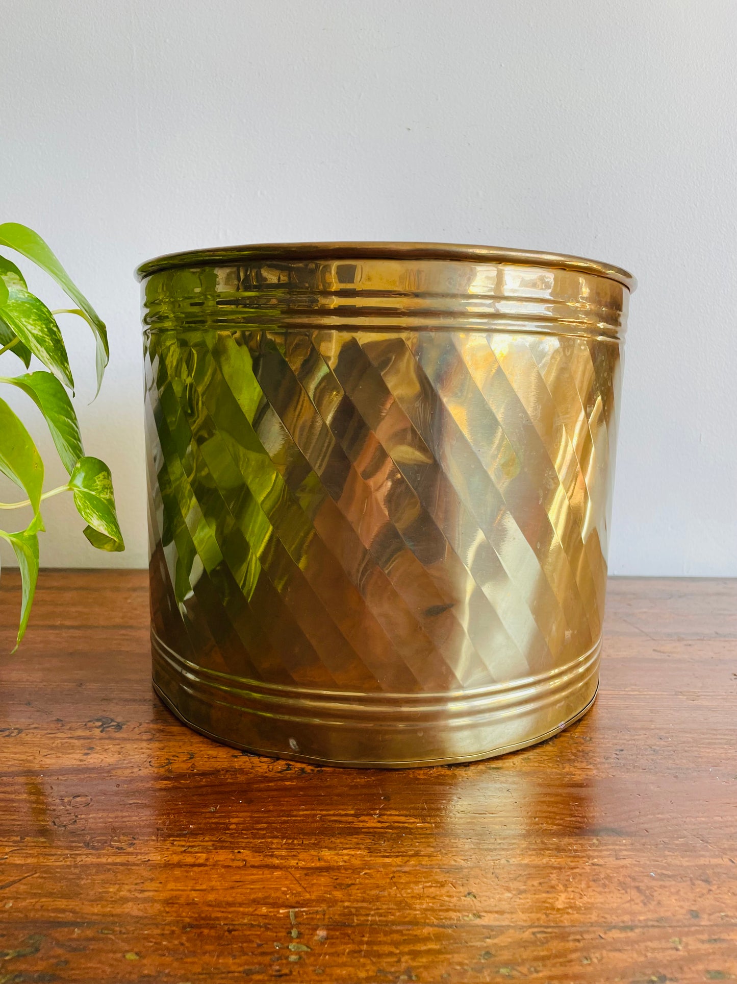 Giant Brass 11" Planter Pot Bucket - Made in India