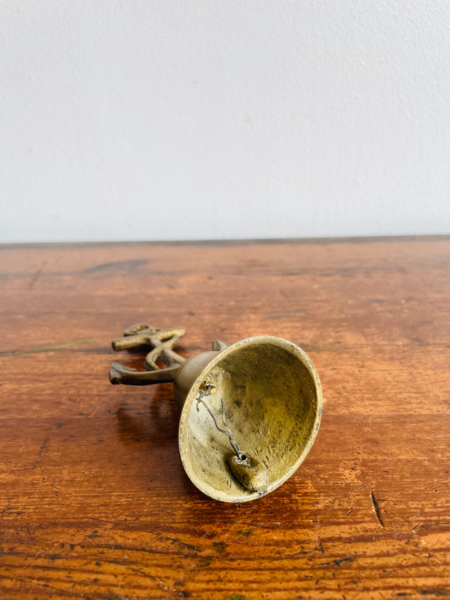 Solid Brass Nautical Bell with Ship Anchor Handle