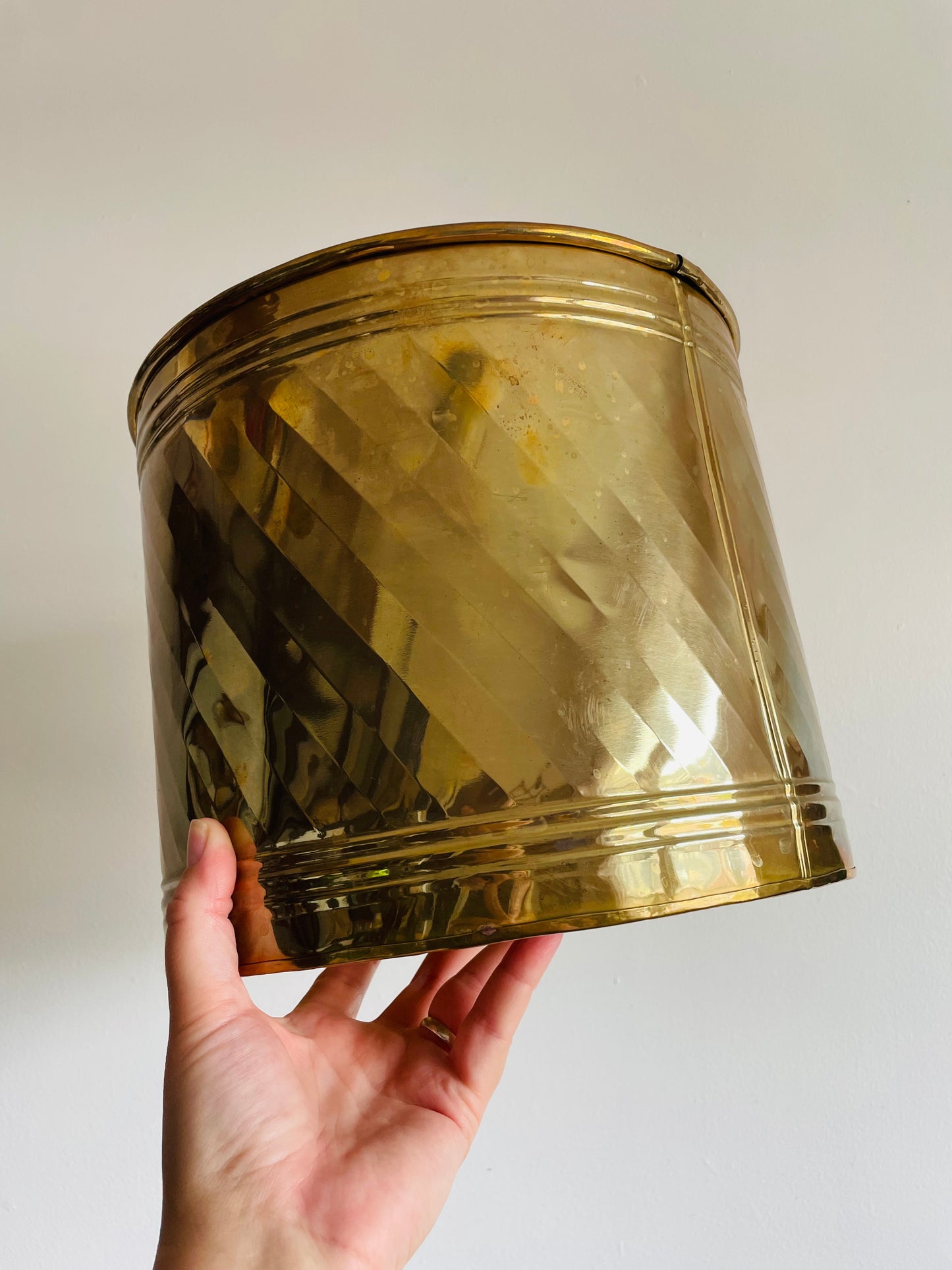 Giant Brass 11" Planter Pot Bucket - Made in India