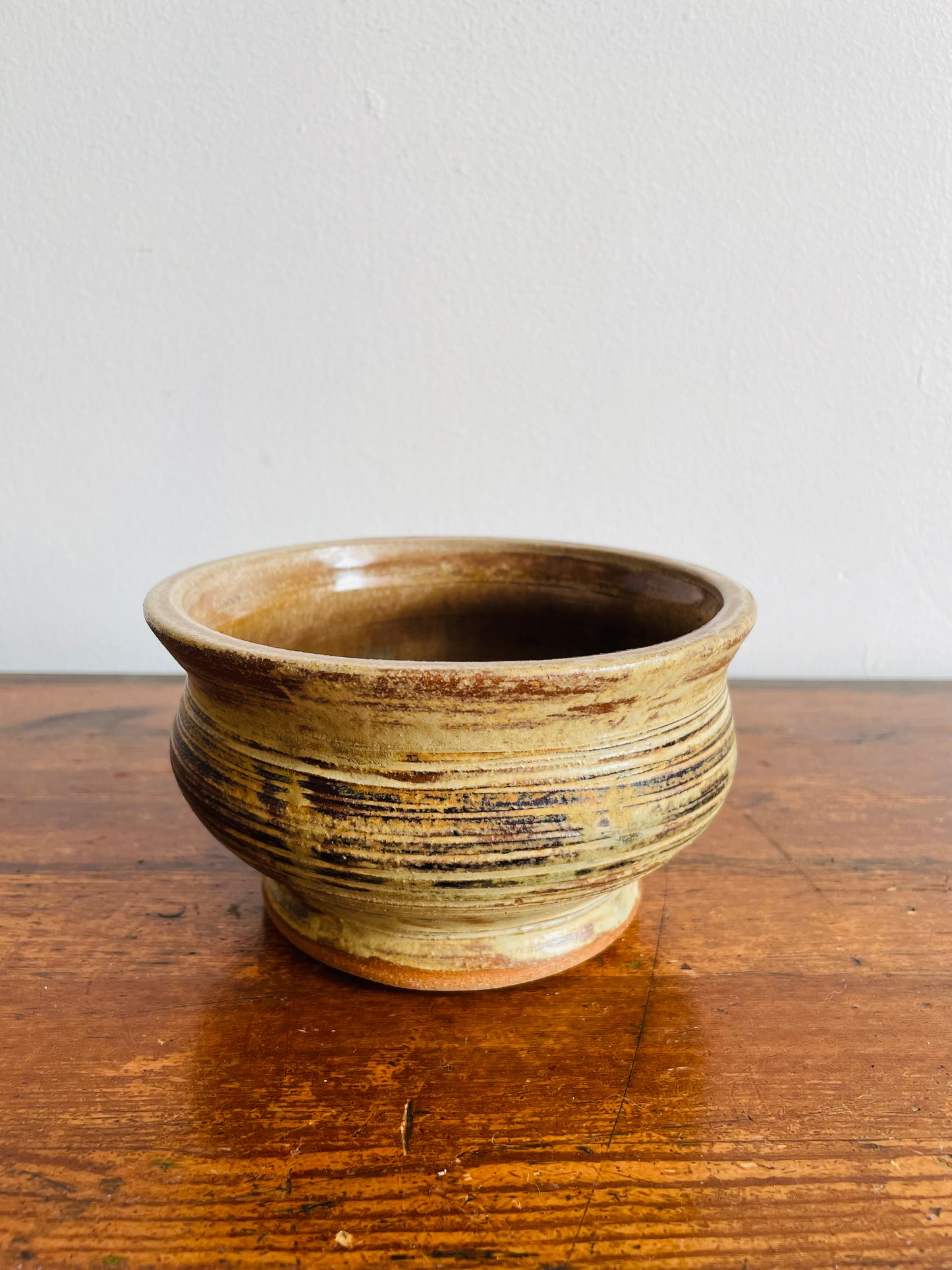 Studio Pottery Planter Pot Bowl in Shades of Neutral Browns