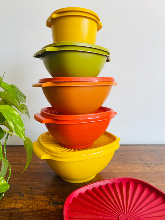 Collection of 5 Tupperware Containers with Lids - Made in Canada